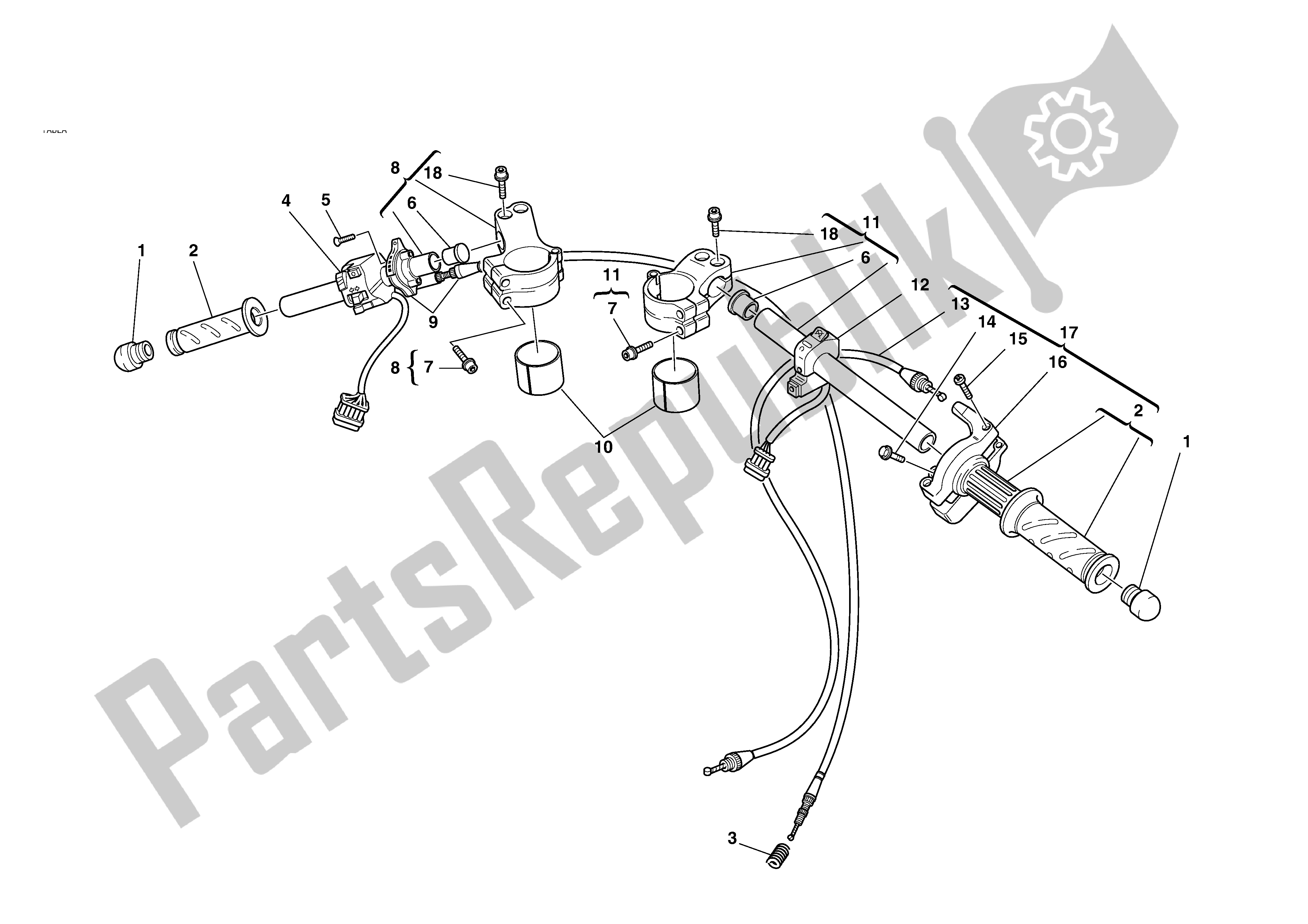 Todas las partes para Manillar Y Controles de Ducati MH 900 2001 - 2002