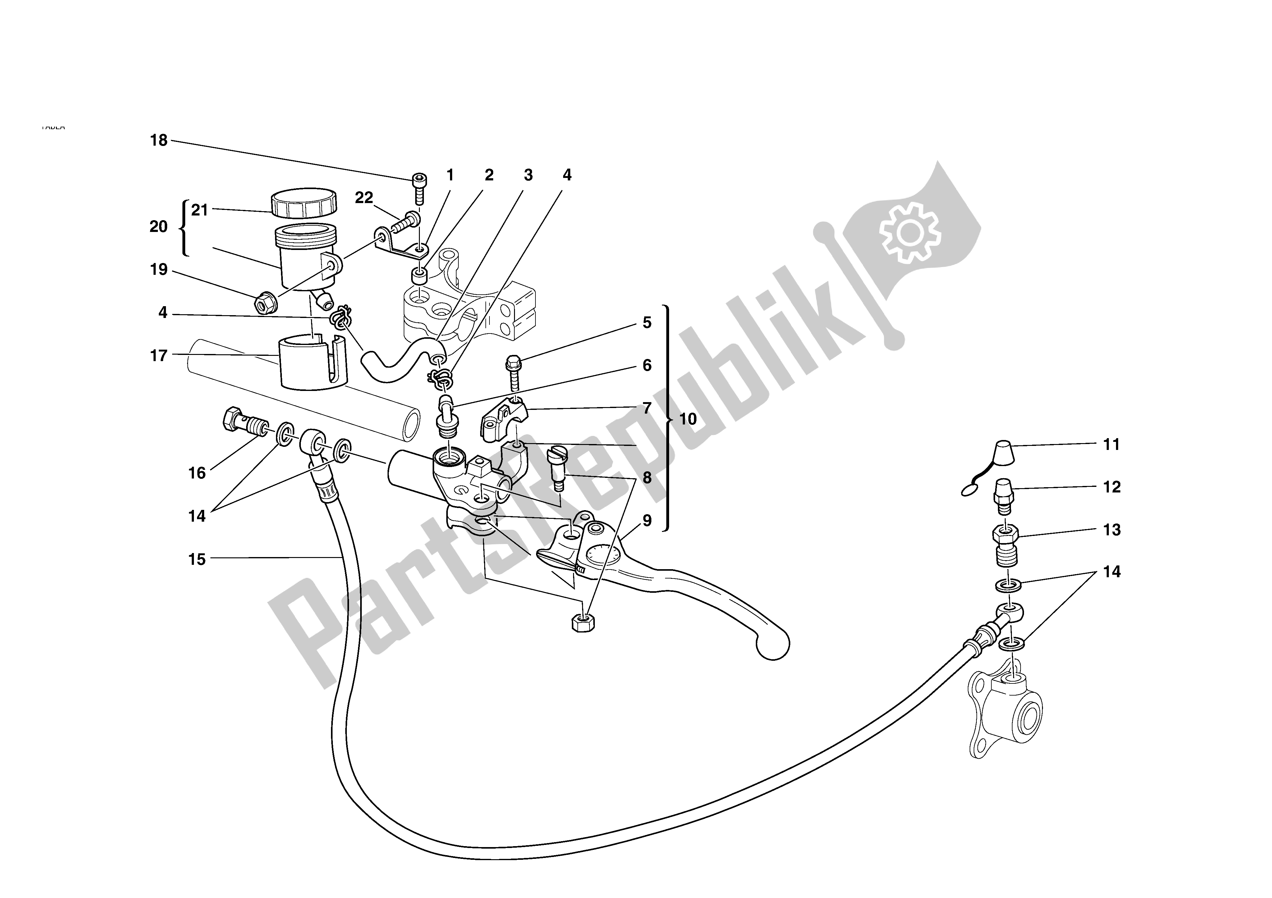 Alle onderdelen voor de Koppeling Controle van de Ducati MH 900 2001 - 2002
