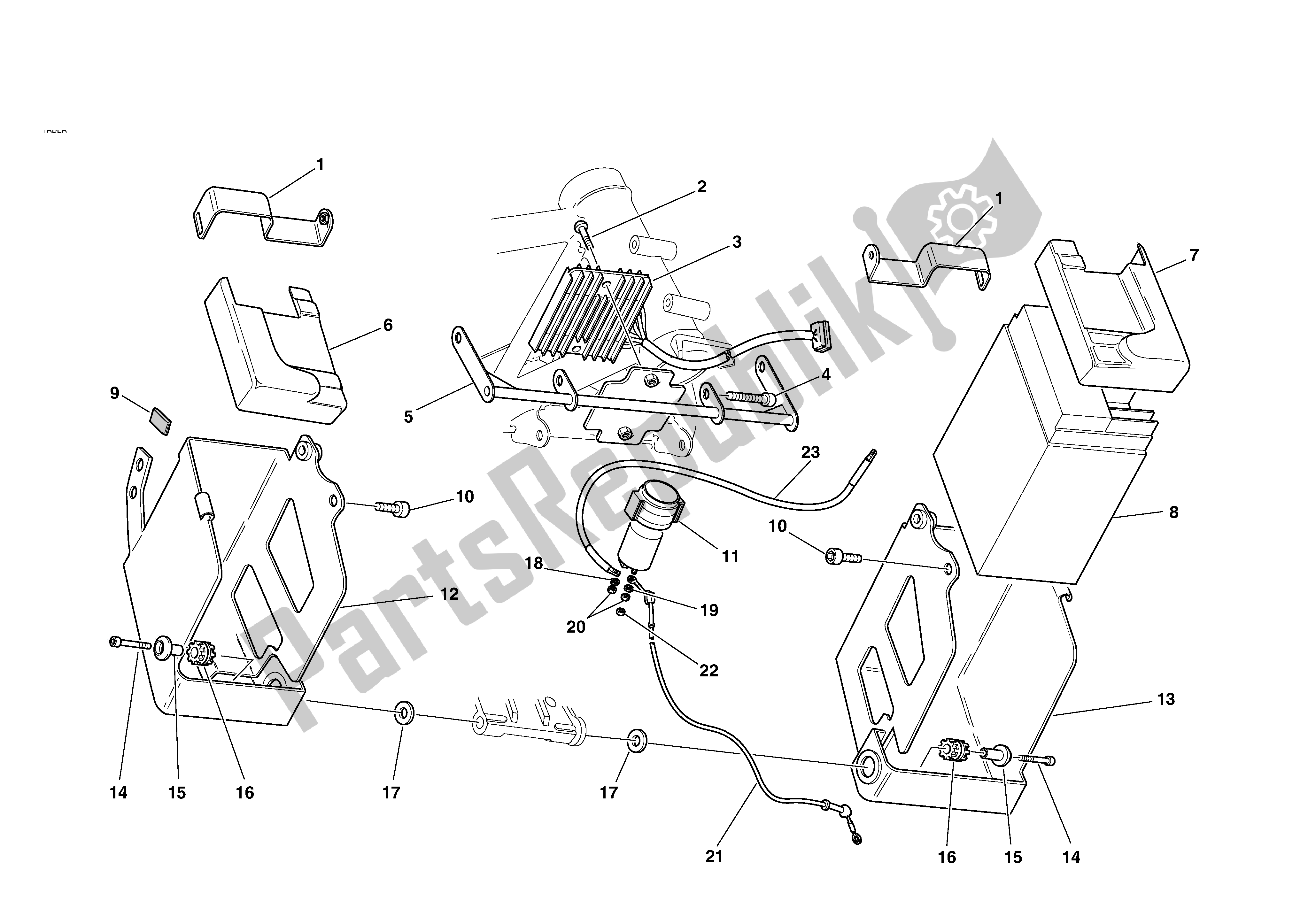 Todas las partes para Montaje En Caja De Batería de Ducati MH 900 2001 - 2002