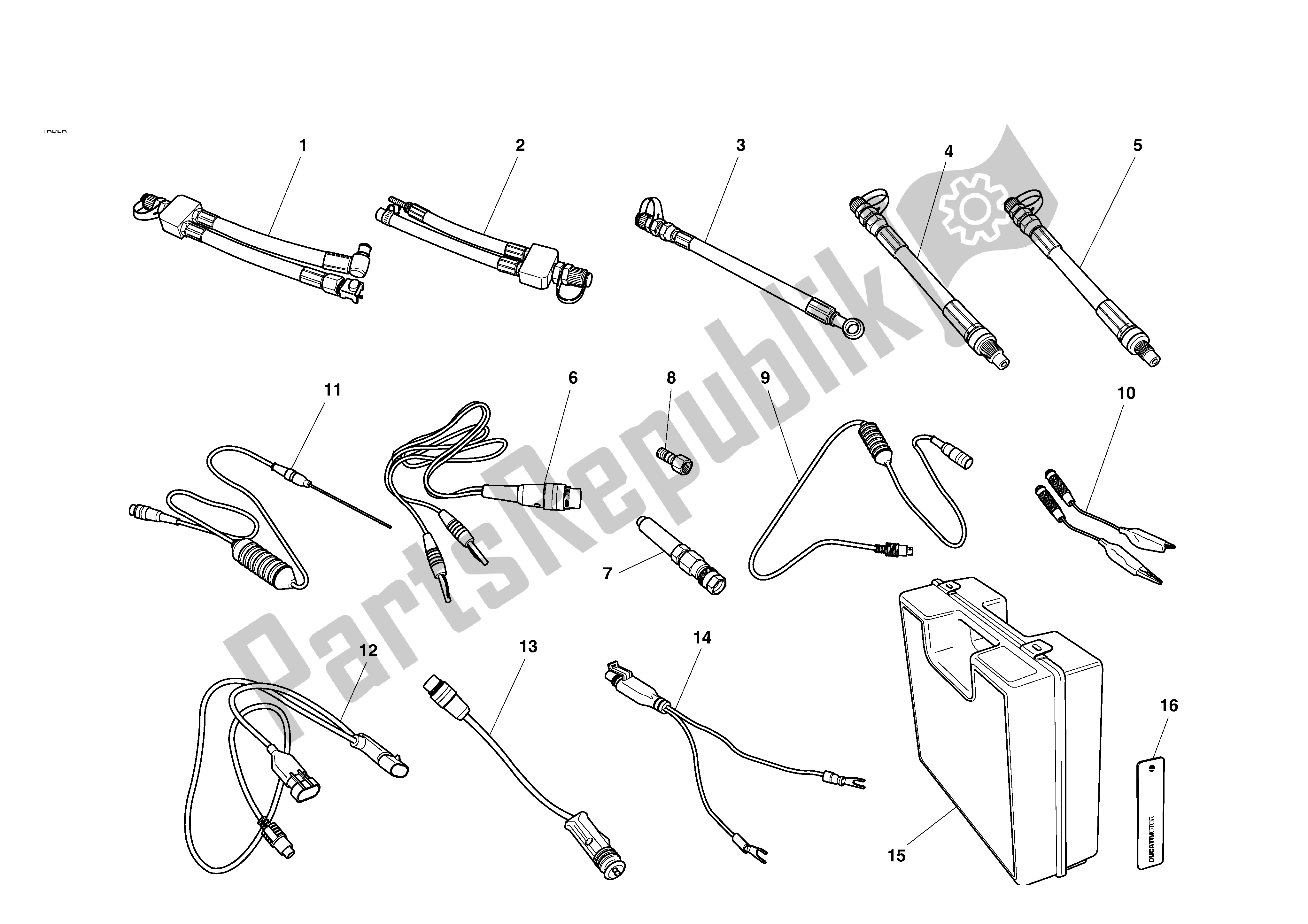 Alle onderdelen voor de Workshop Speciaal Gereedschap van de Ducati MH 900 2001 - 2002