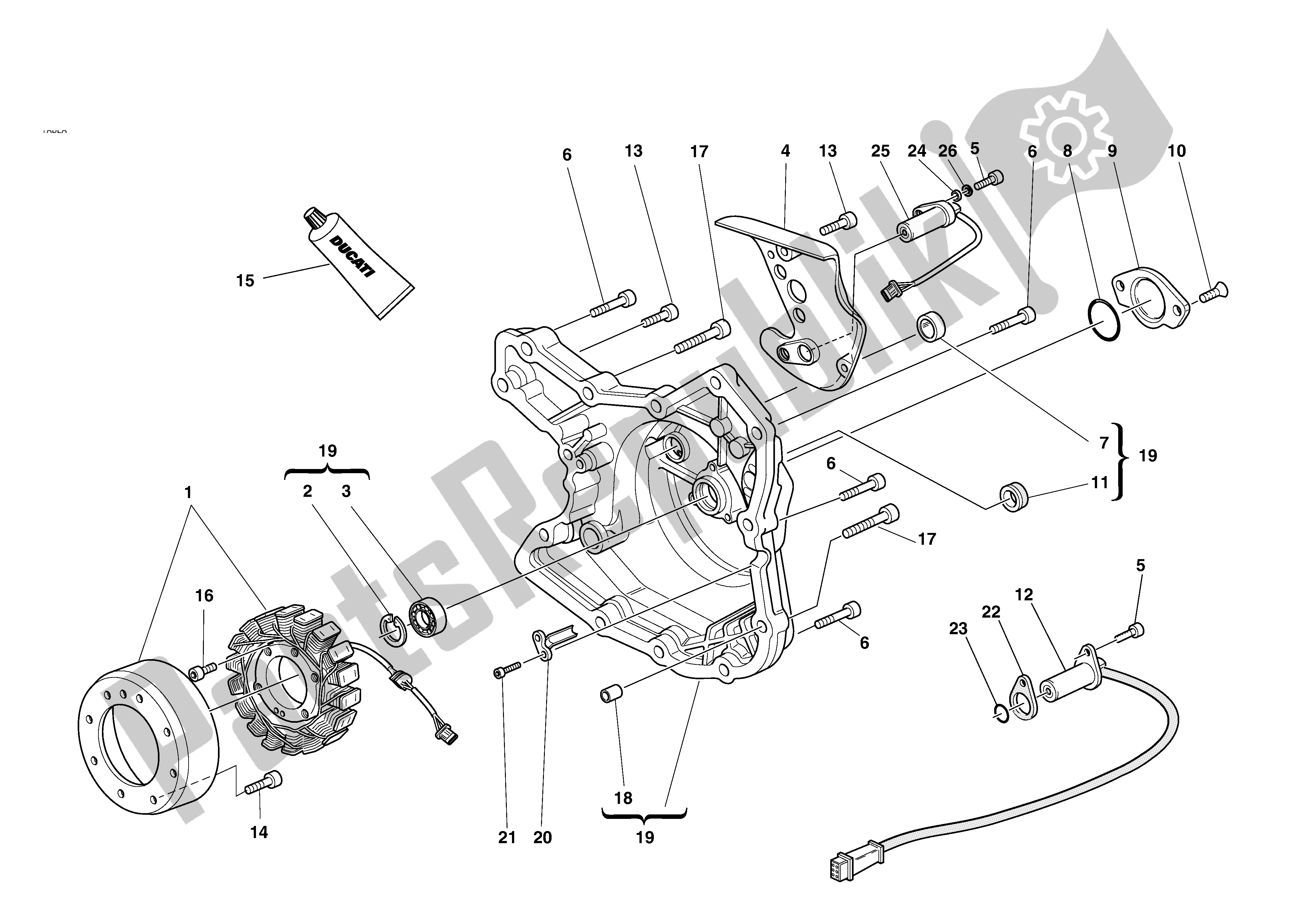 Todas las partes para Cubierta Del Alternador de Ducati MH 900 2001 - 2002