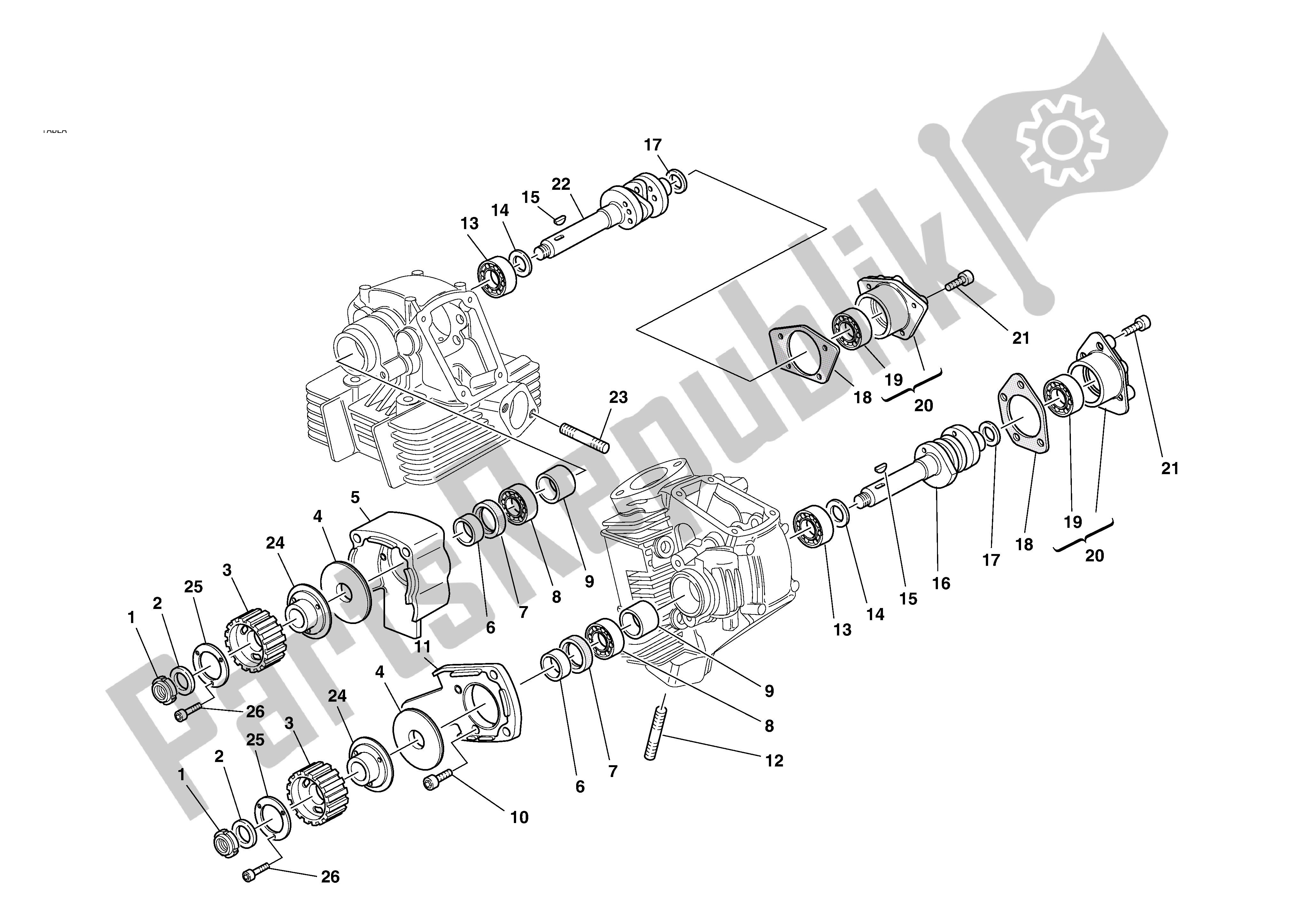 Todas las partes para Cabeza: Sincronización de Ducati MH 900 2001 - 2002