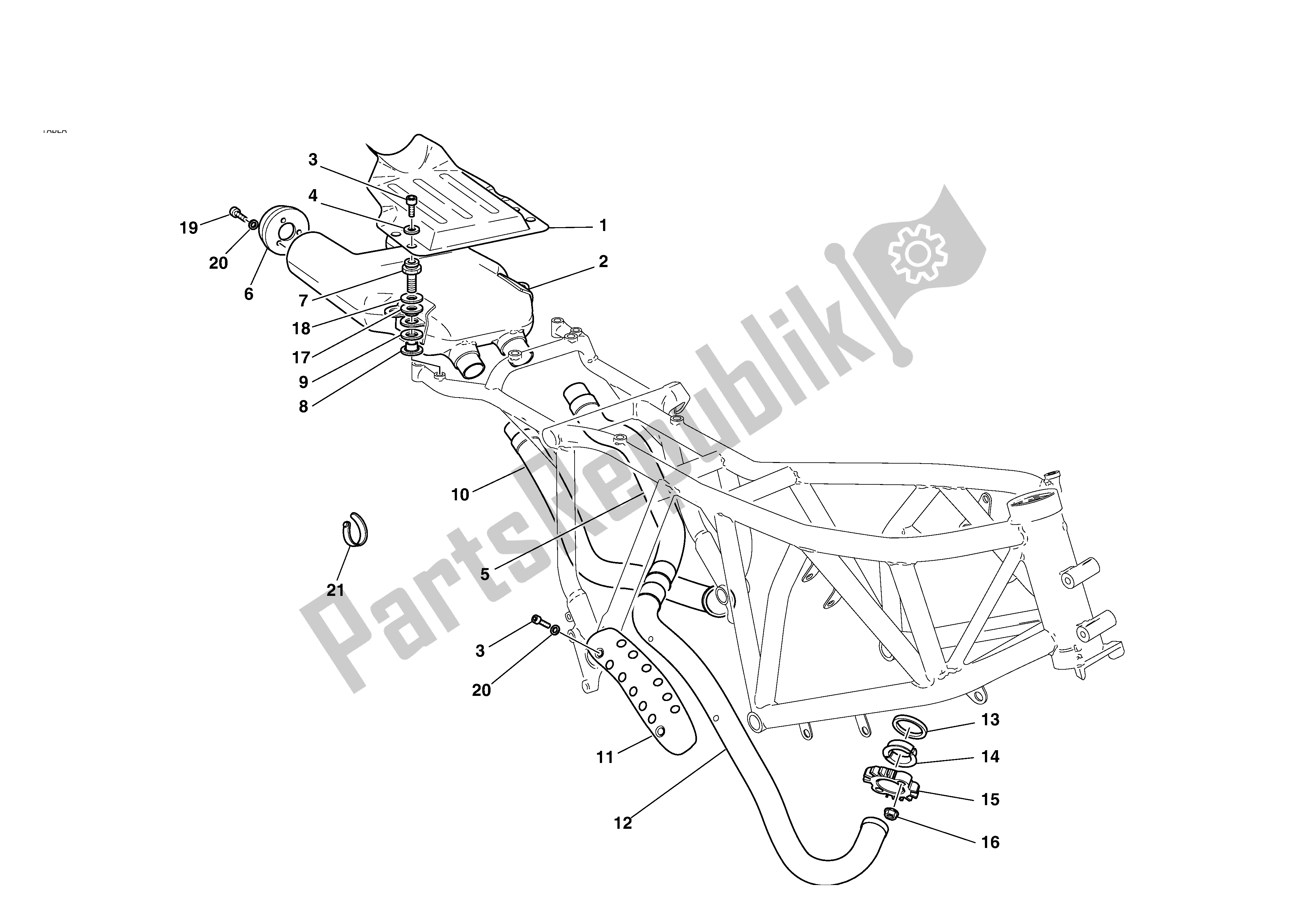 Todas las partes para Sistema De Escape de Ducati MH 900 2001 - 2002