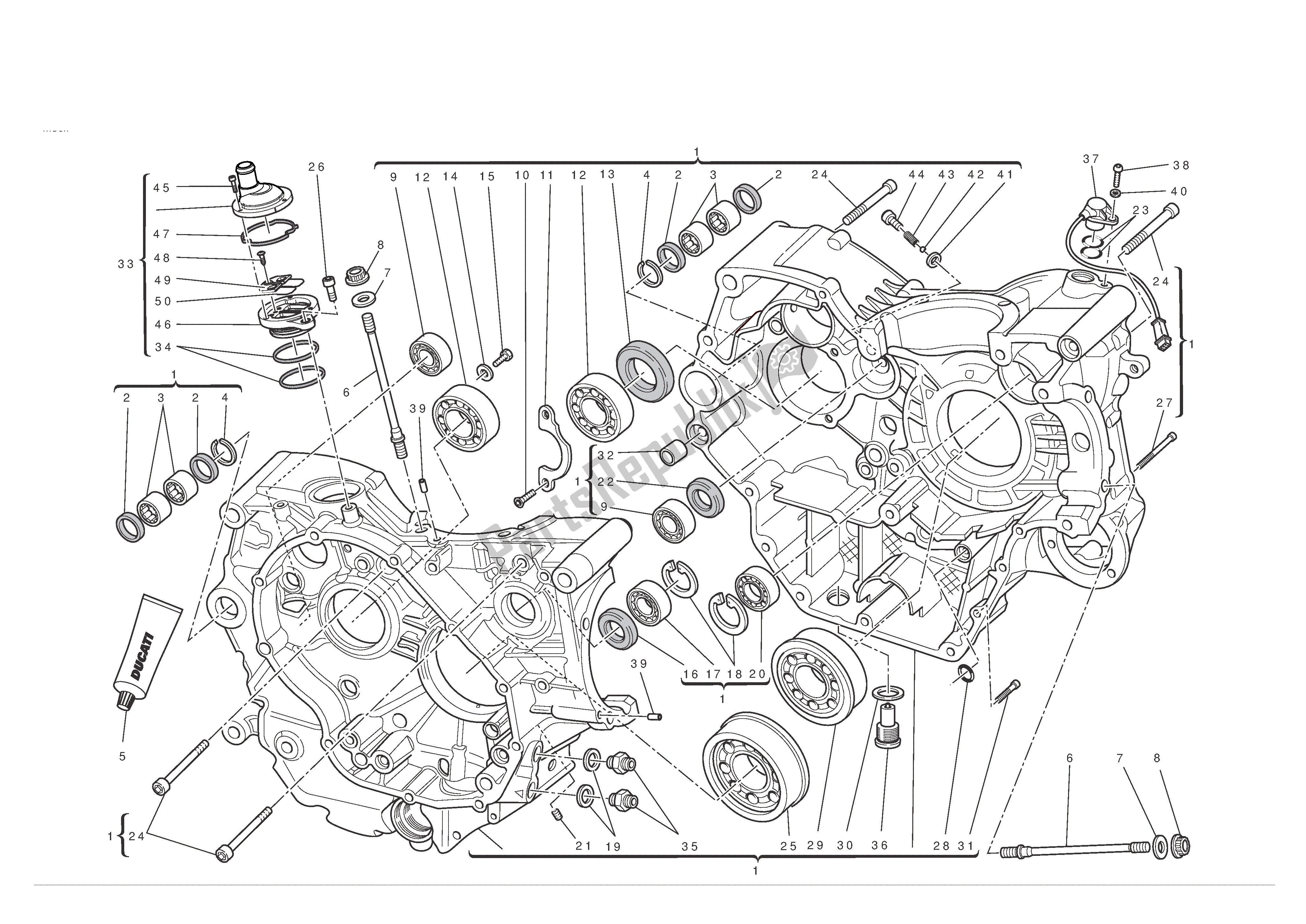 Todas as partes de Metades Do Cárter do Ducati Monster Thailand 795 2012 - 2015