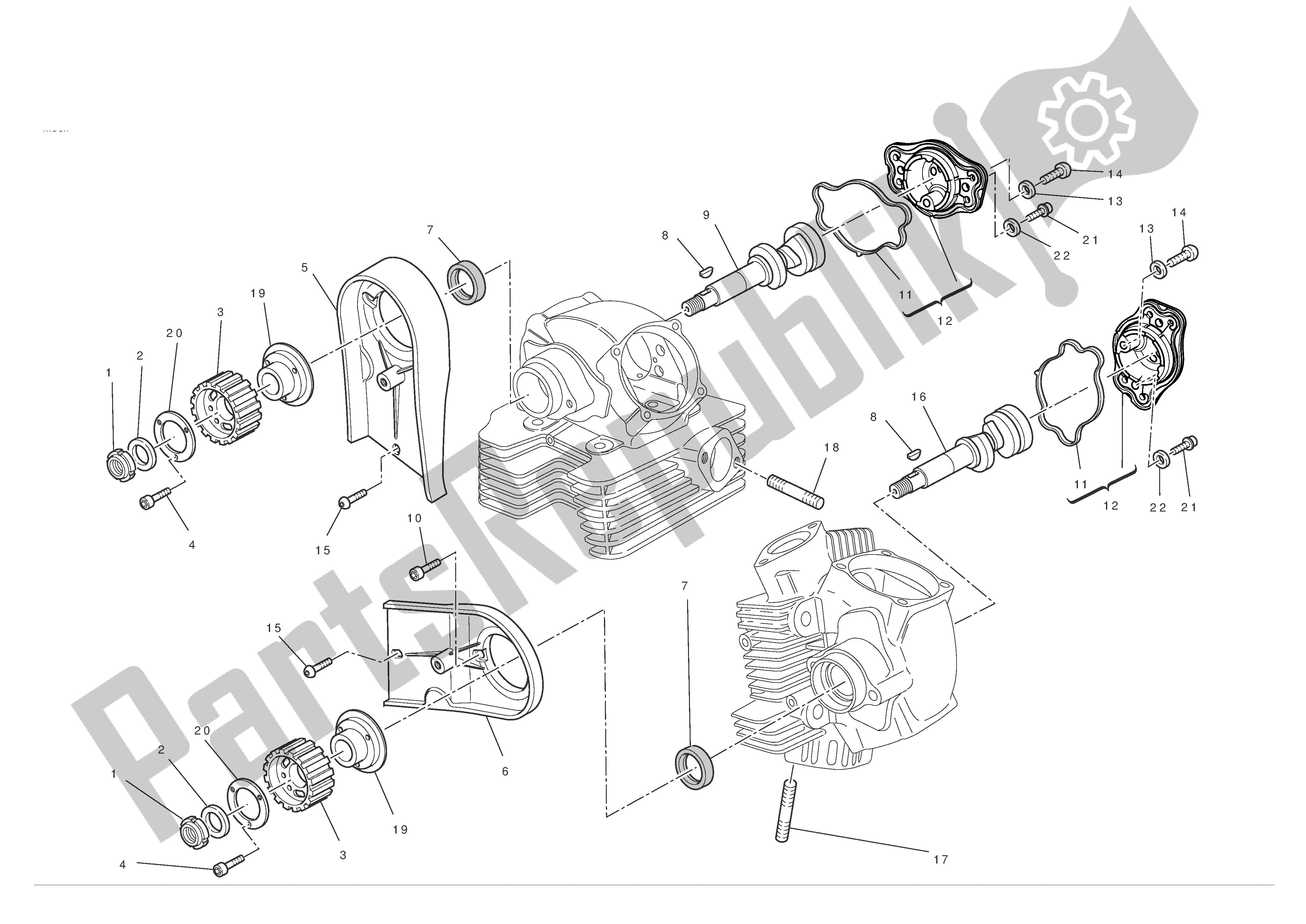 Wszystkie części do G? Owica Cylindrów: Uk? Ad Rozrz? Du Ducati Monster Thailand 795 2012 - 2015