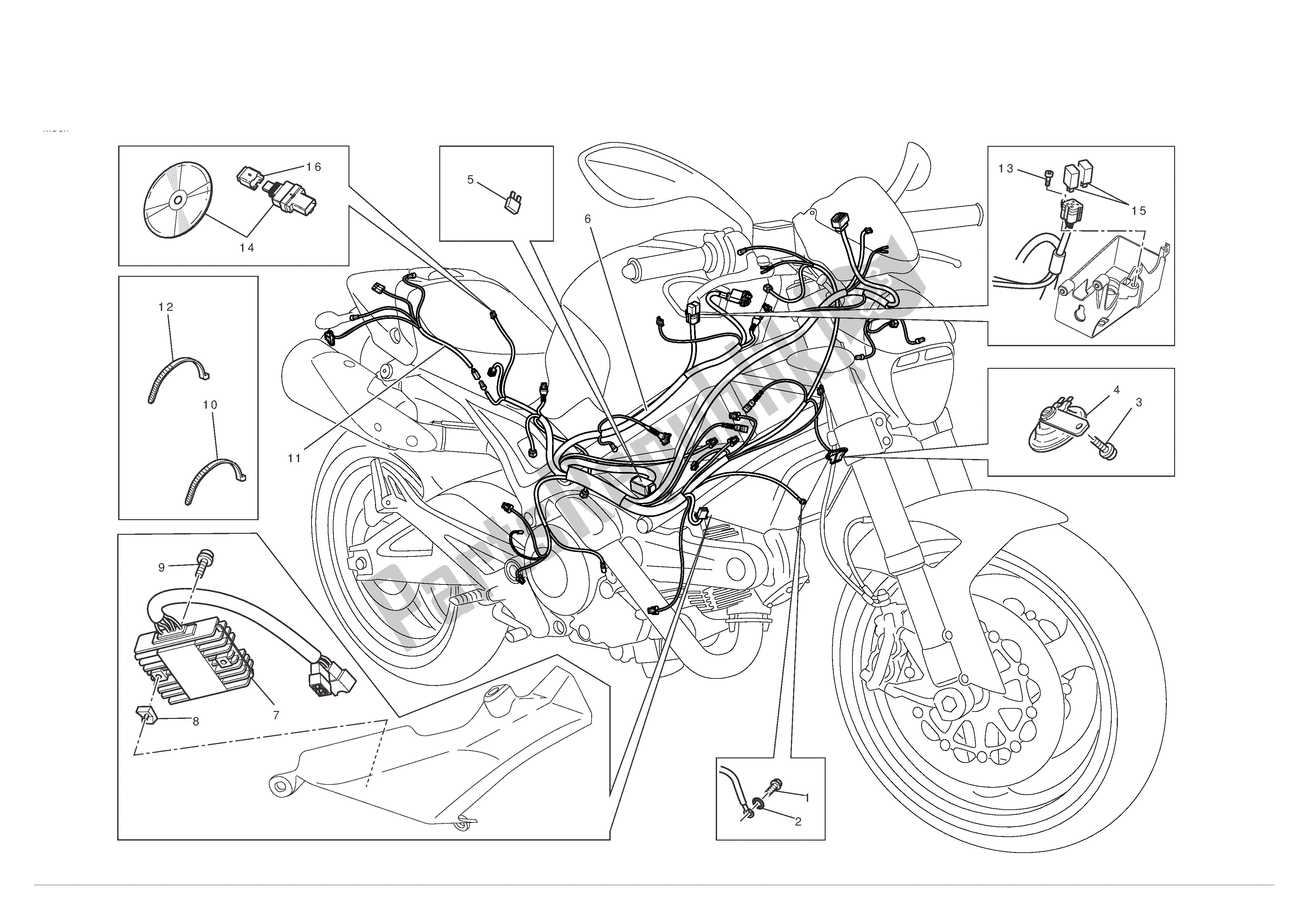 Toutes les pièces pour le Système électrique du Ducati Monster Thailand 795 2012 - 2015