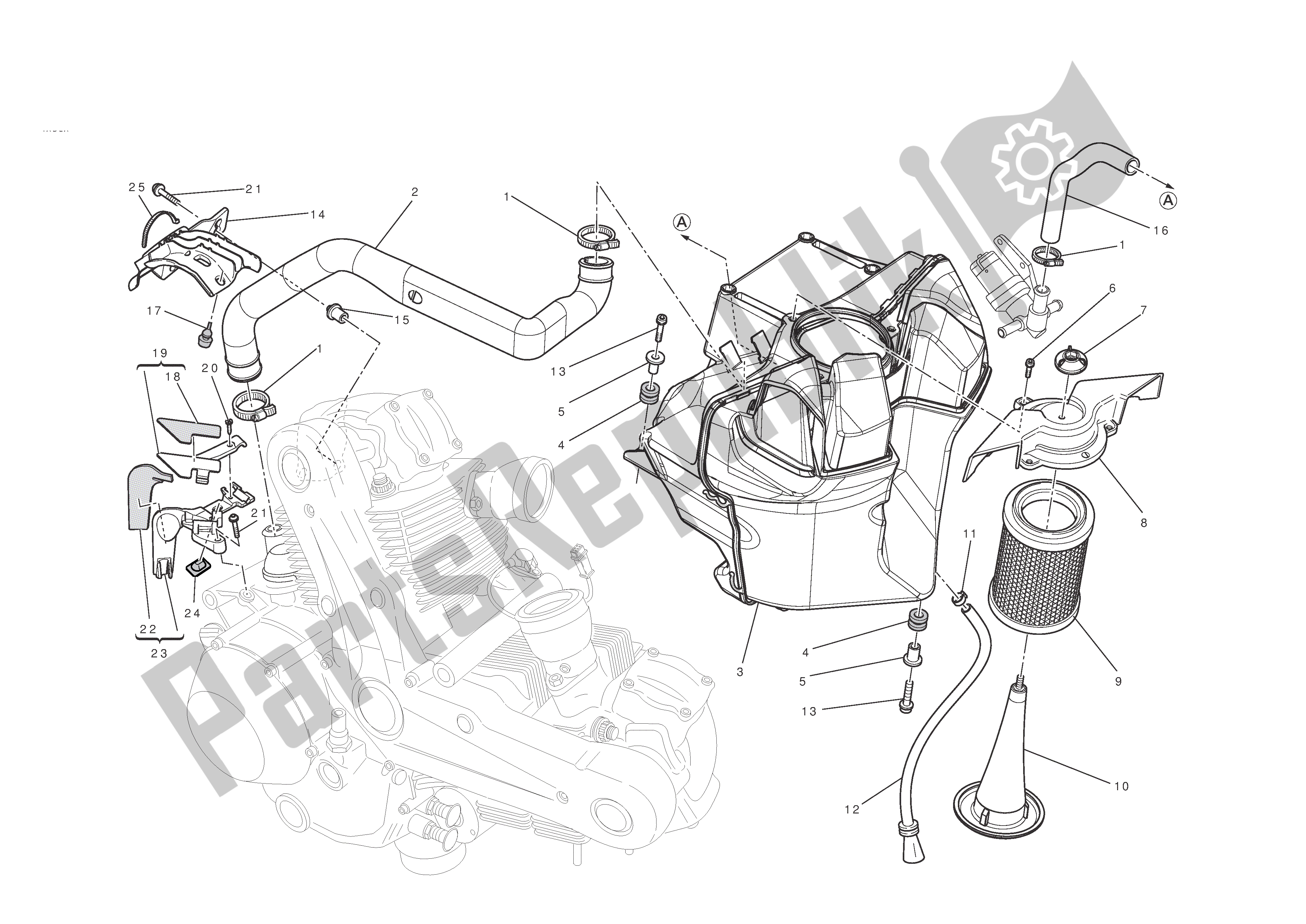 Todas las partes para Toma De Aire - Respiradero De Aceite de Ducati Monster ABS 796 2012