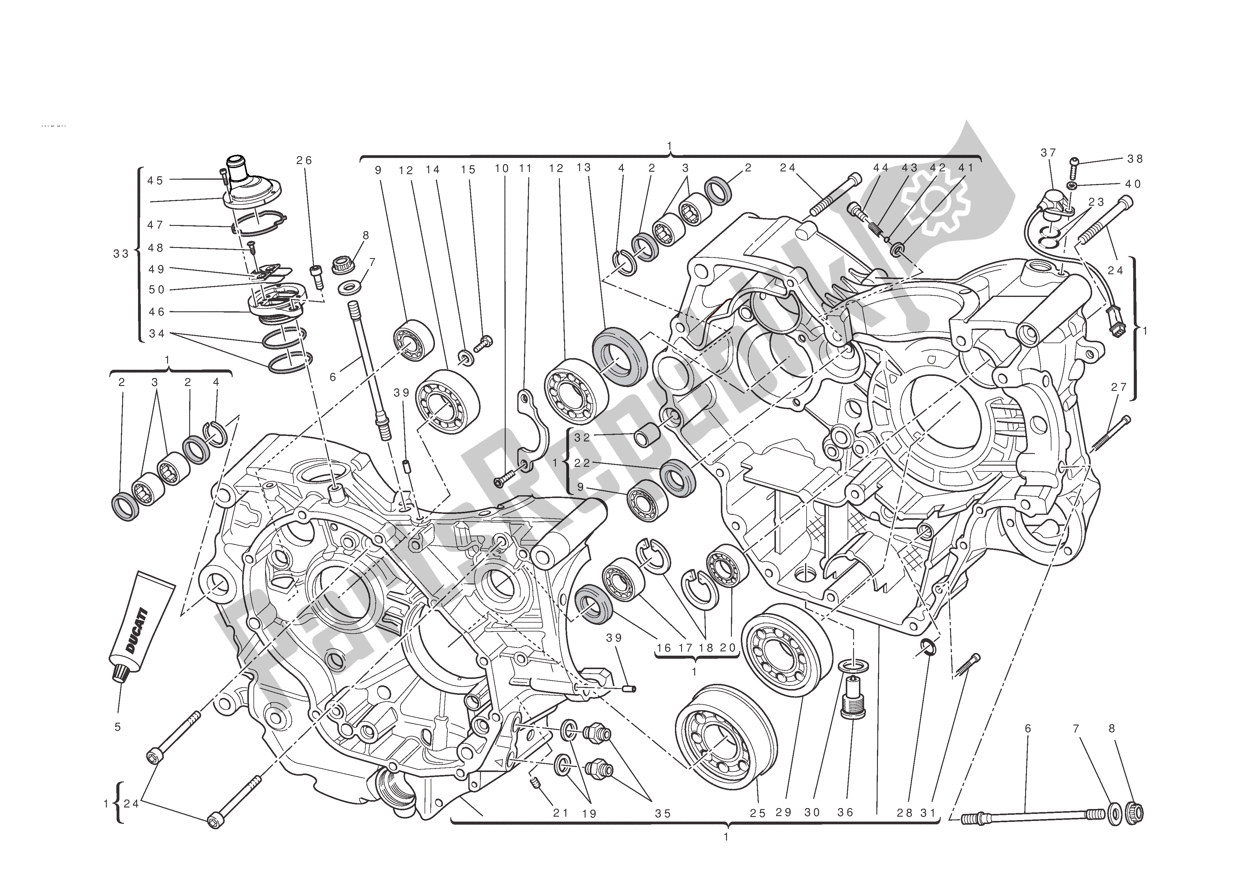 Todas las partes para Mitades Del Cárter de Ducati Monster ABS 796 2012