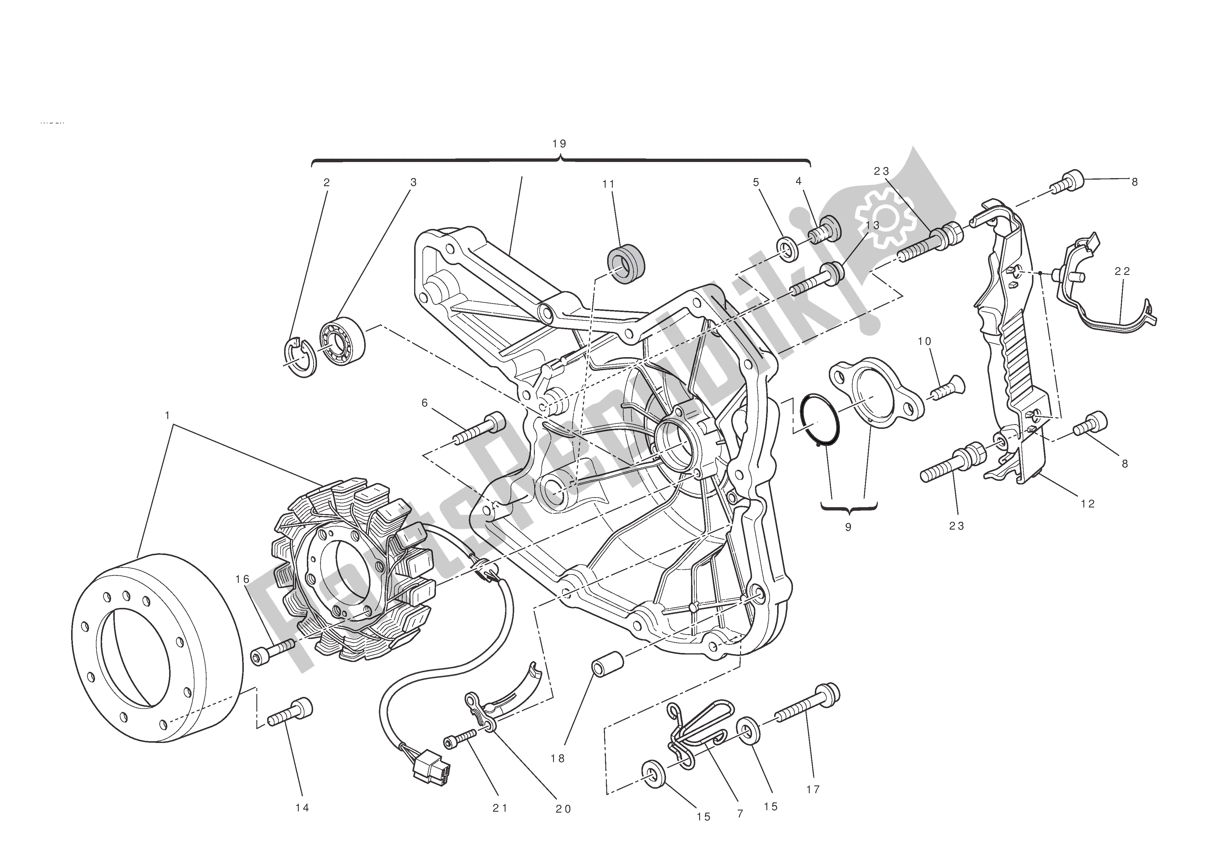 Todas las partes para Tapa Del Cárter Del Lado Del Alternador de Ducati Monster ABS 796 2012