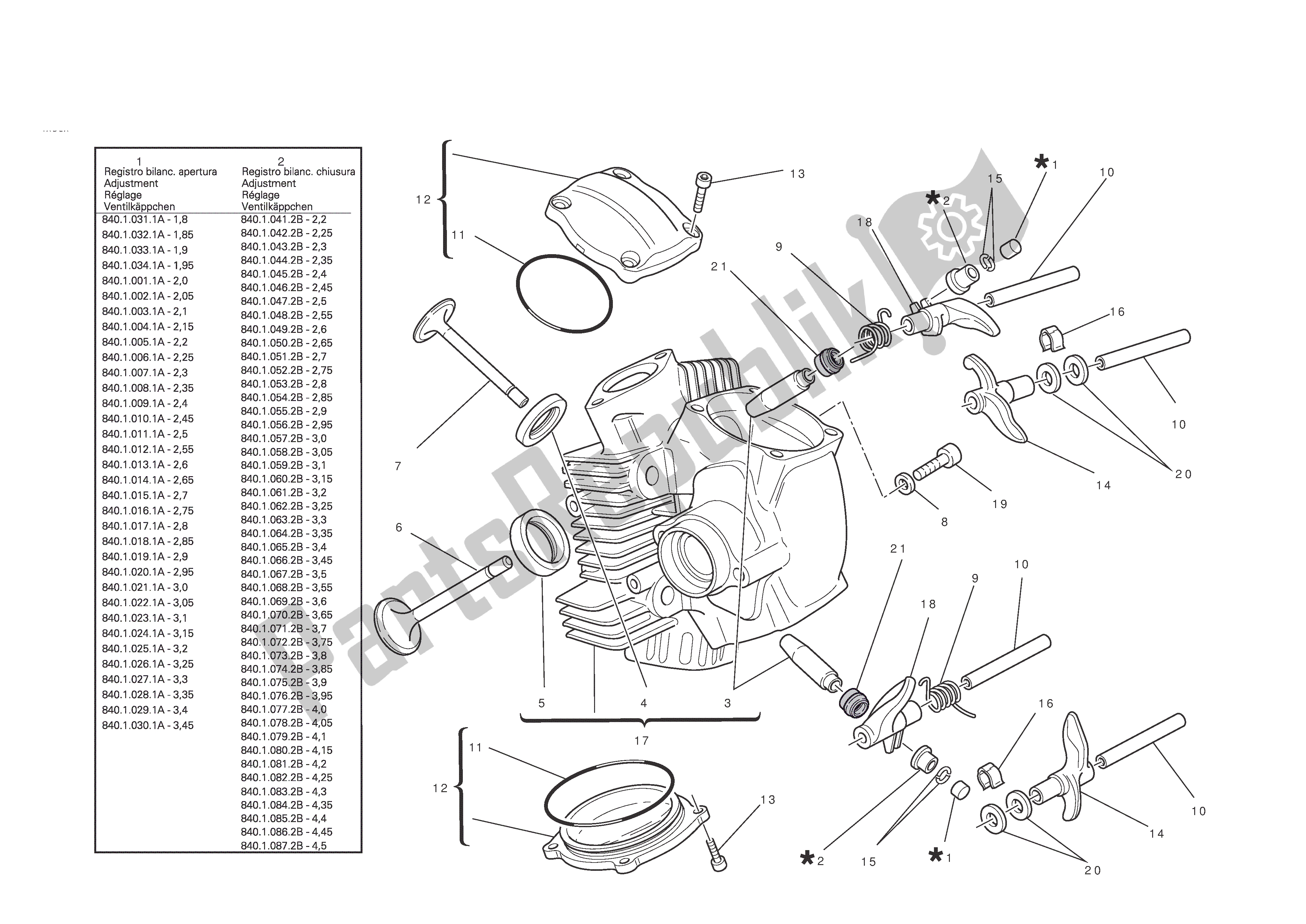 Todas las partes para Culata Horizontal de Ducati Monster ABS 796 2012