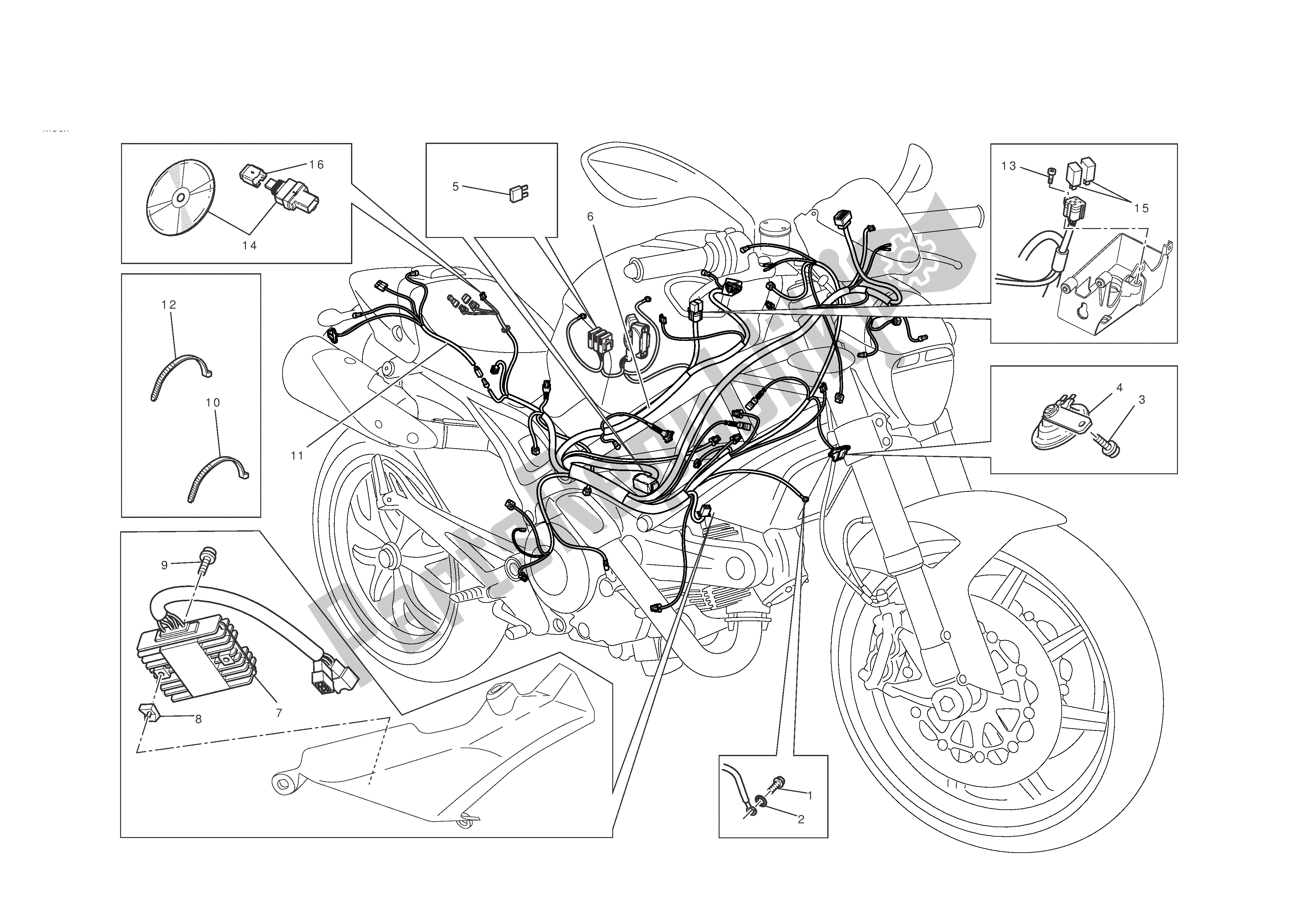 All parts for the Electrical System of the Ducati Monster ABS 796 2012