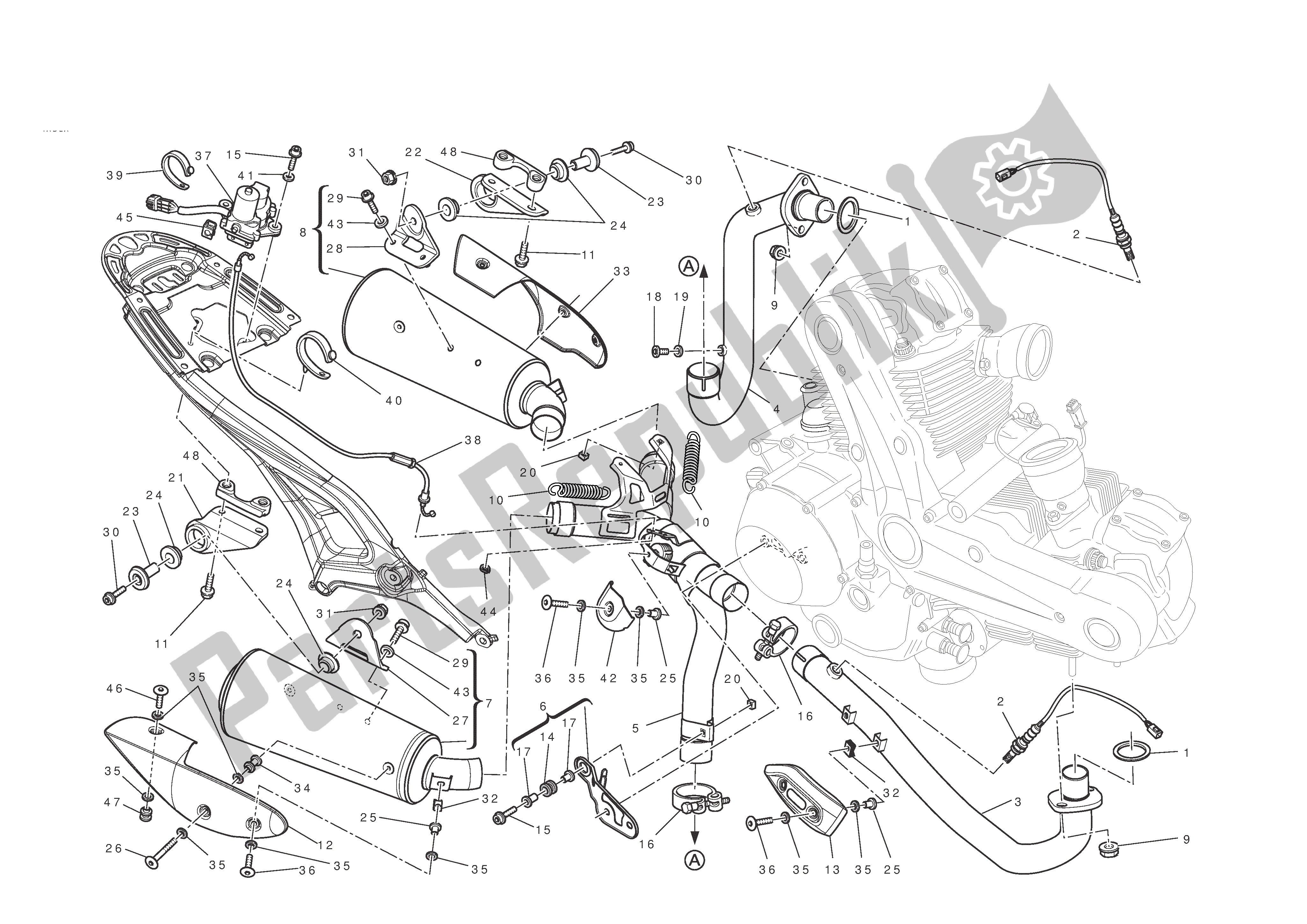 Todas las partes para Sistema De Escape de Ducati Monster ABS 796 2012