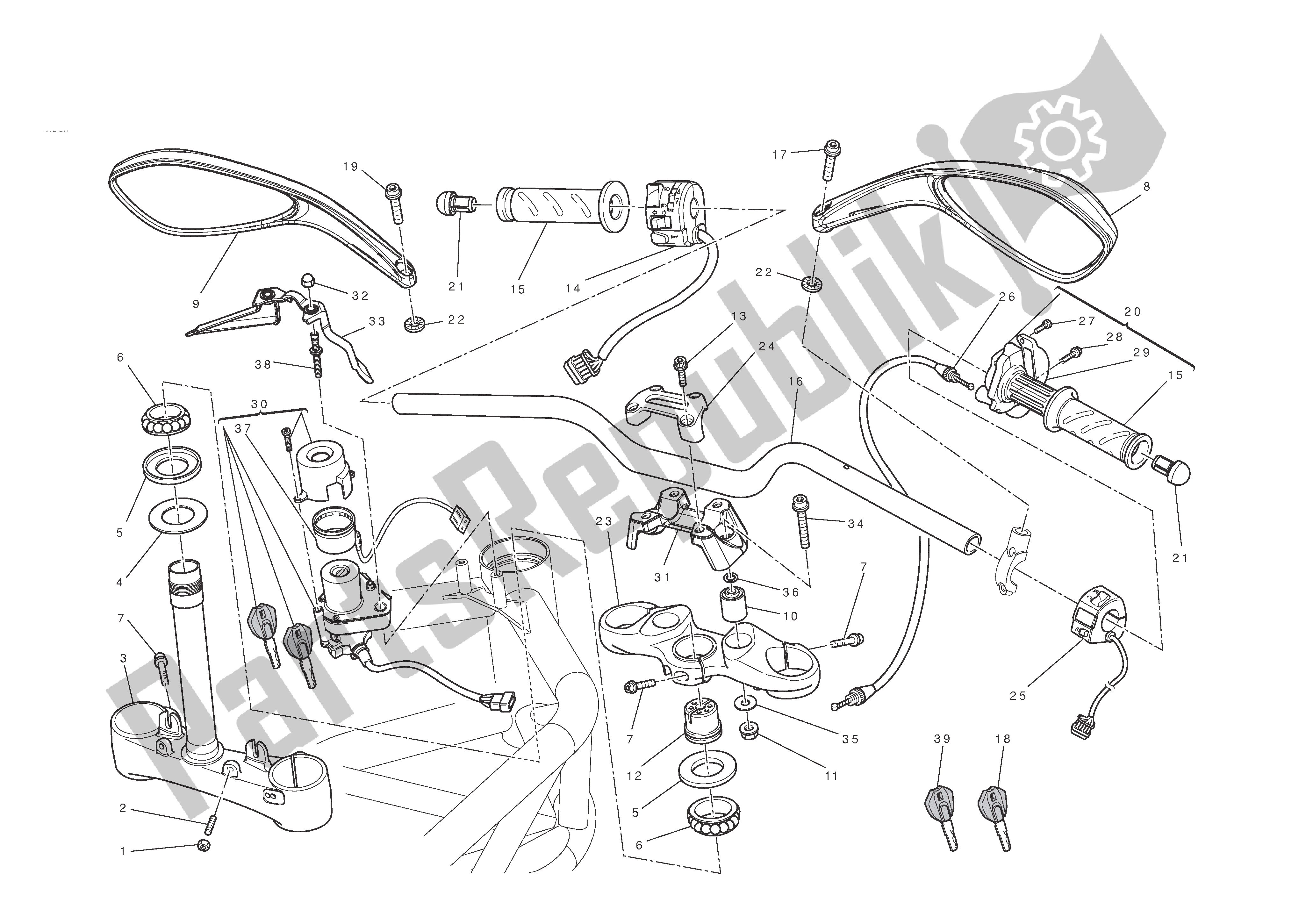 Todas las partes para Manillar Y Controles de Ducati Monster ABS 796 2012