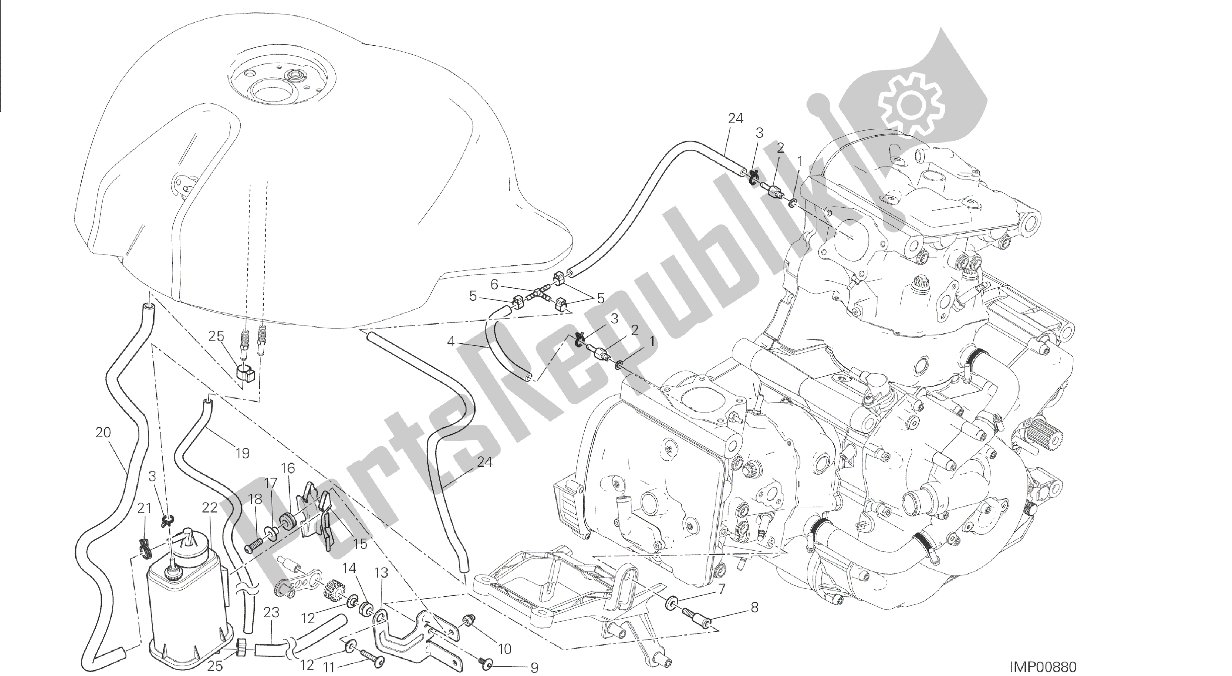 Tutte le parti per il Disegno 035 - Scatola Del Gruppo Tubi Aria Calda [mod: M 1200; Xst: Chn] Cornice Del Gruppo del Ducati Monster 1200 2014