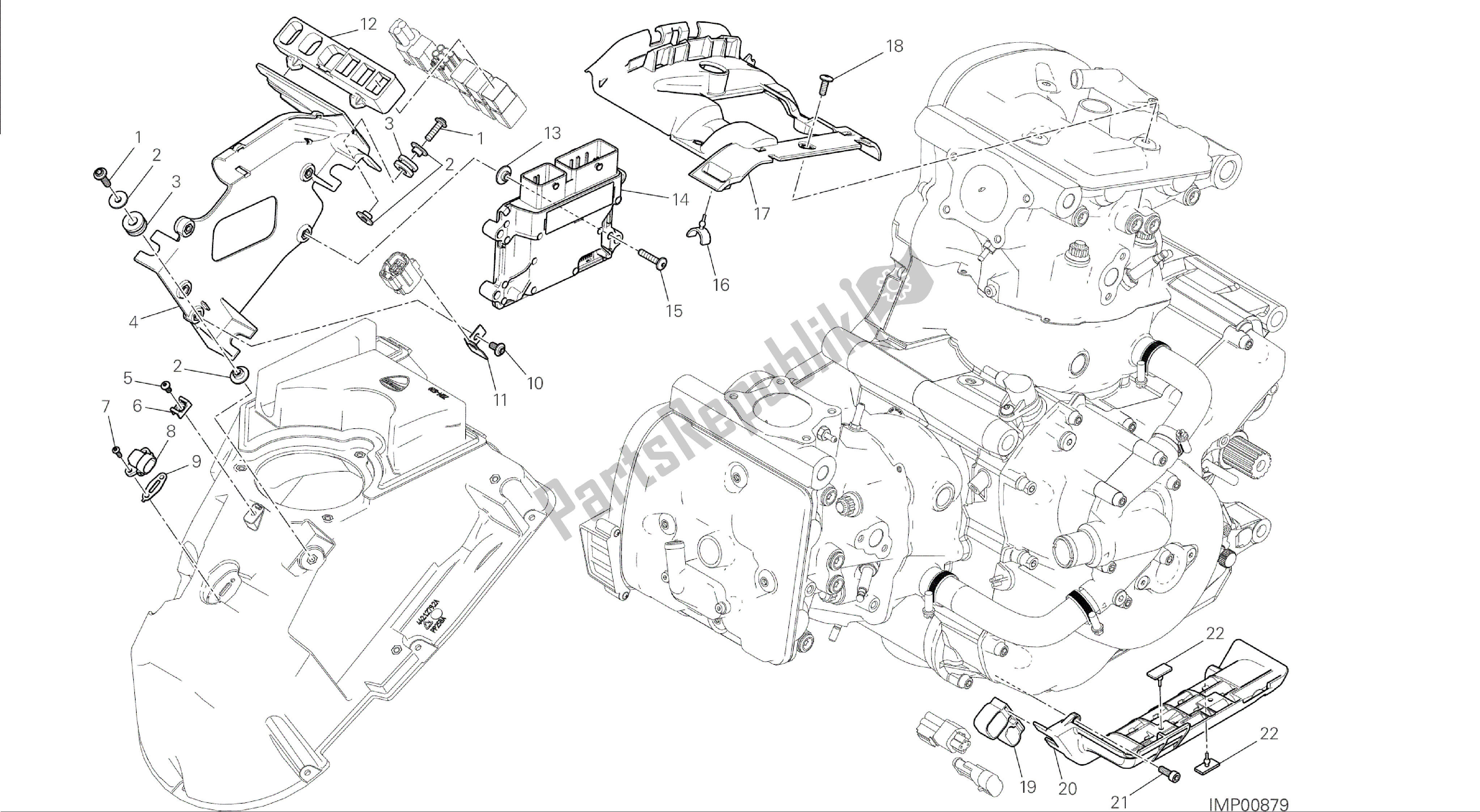 Wszystkie części do Rysunek 18a - Sterownik Silnika [mod: M 1200] Grupa Elektryczna Ducati Monster 1200 2014