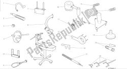 dibujo 001 - herramientas de servicio de taller, herramientas de grupo motor [mod: m 1200]