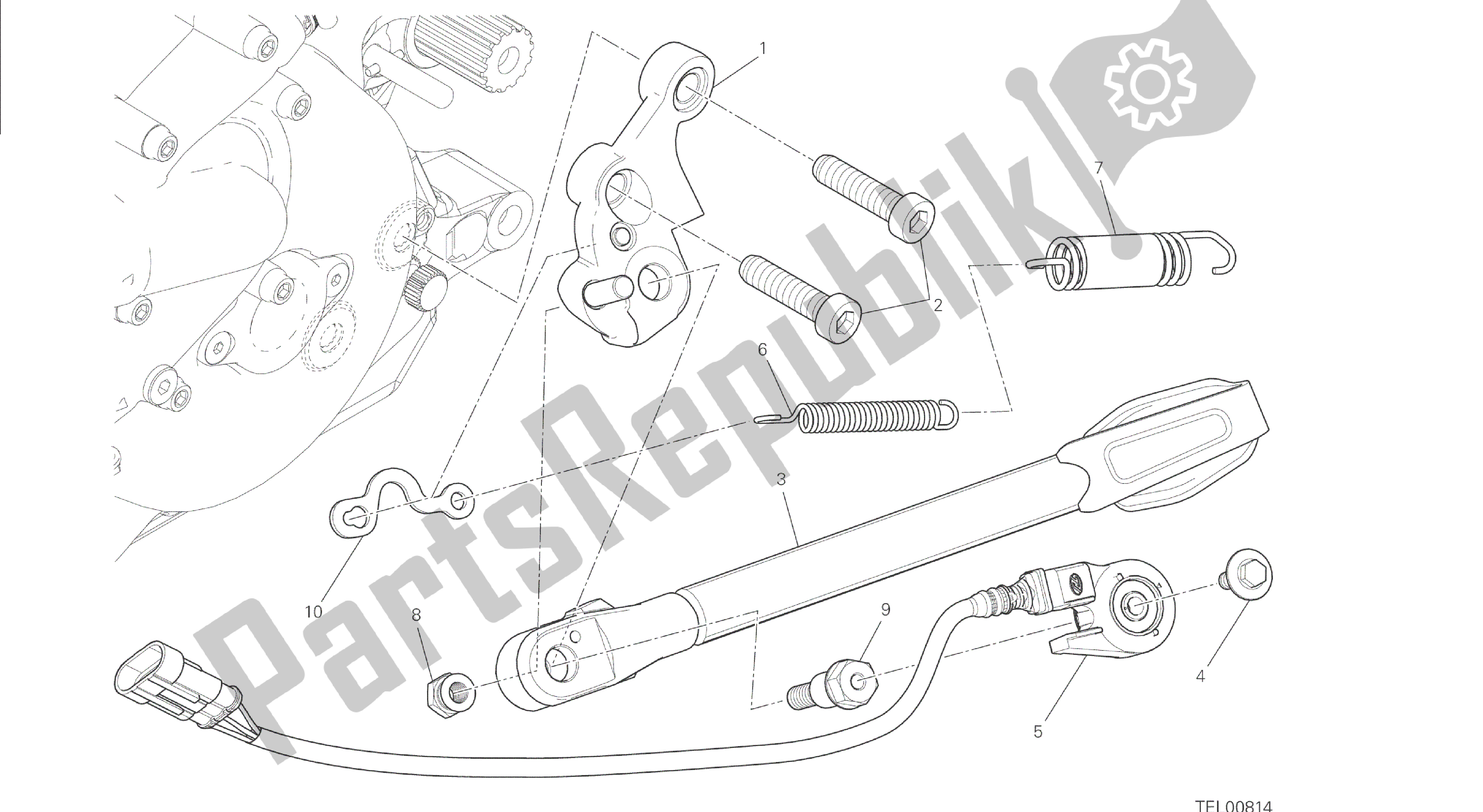 Alle onderdelen voor de Tekening 22a - Zijstandaard [mod: M 1200s] Groepsframe van de Ducati Monster S 1200 2014