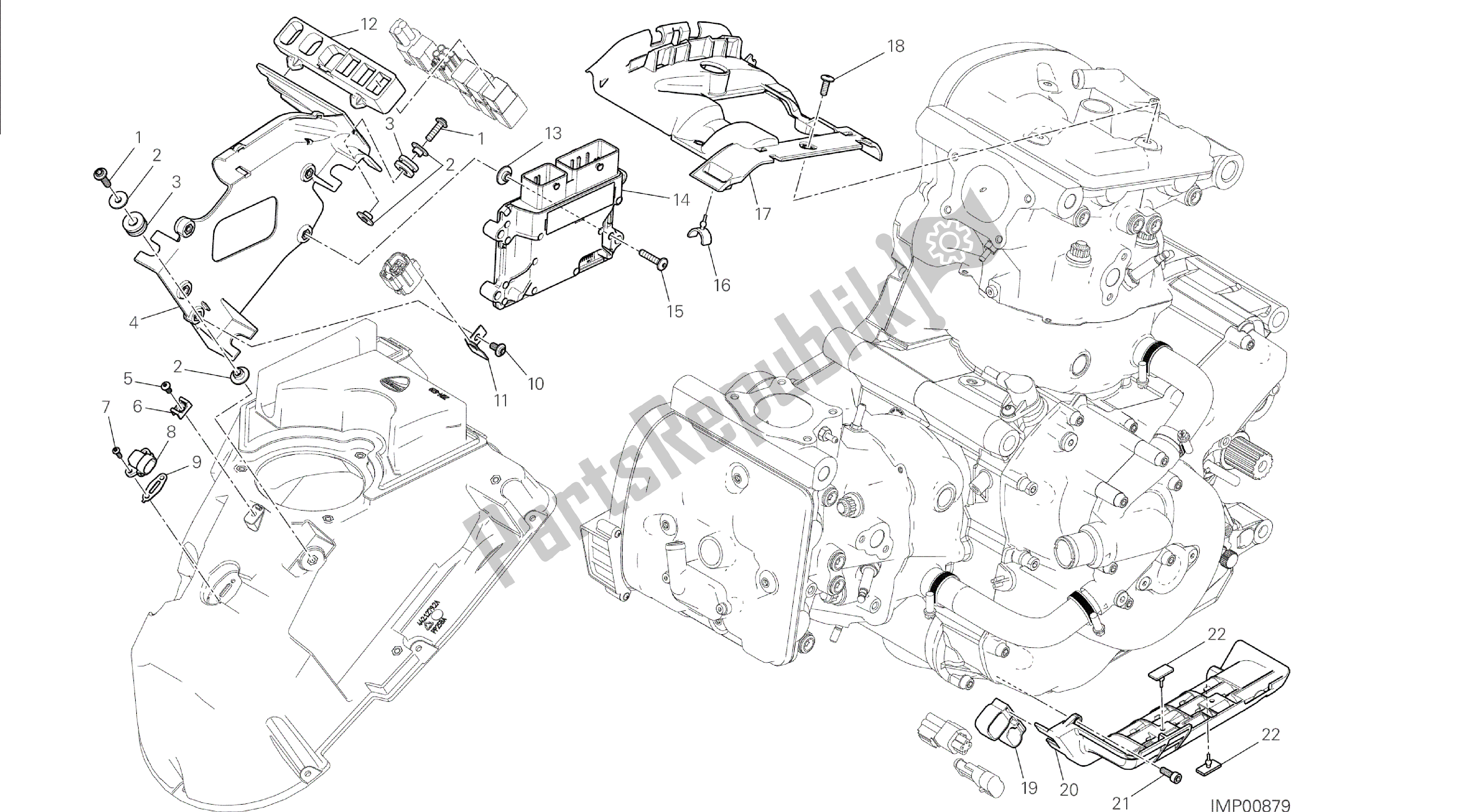 Alle onderdelen voor de Tekening 18a - Motorregeleenheid [mod: M 1200s] Groep Elektrisch van de Ducati Monster S 1200 2014