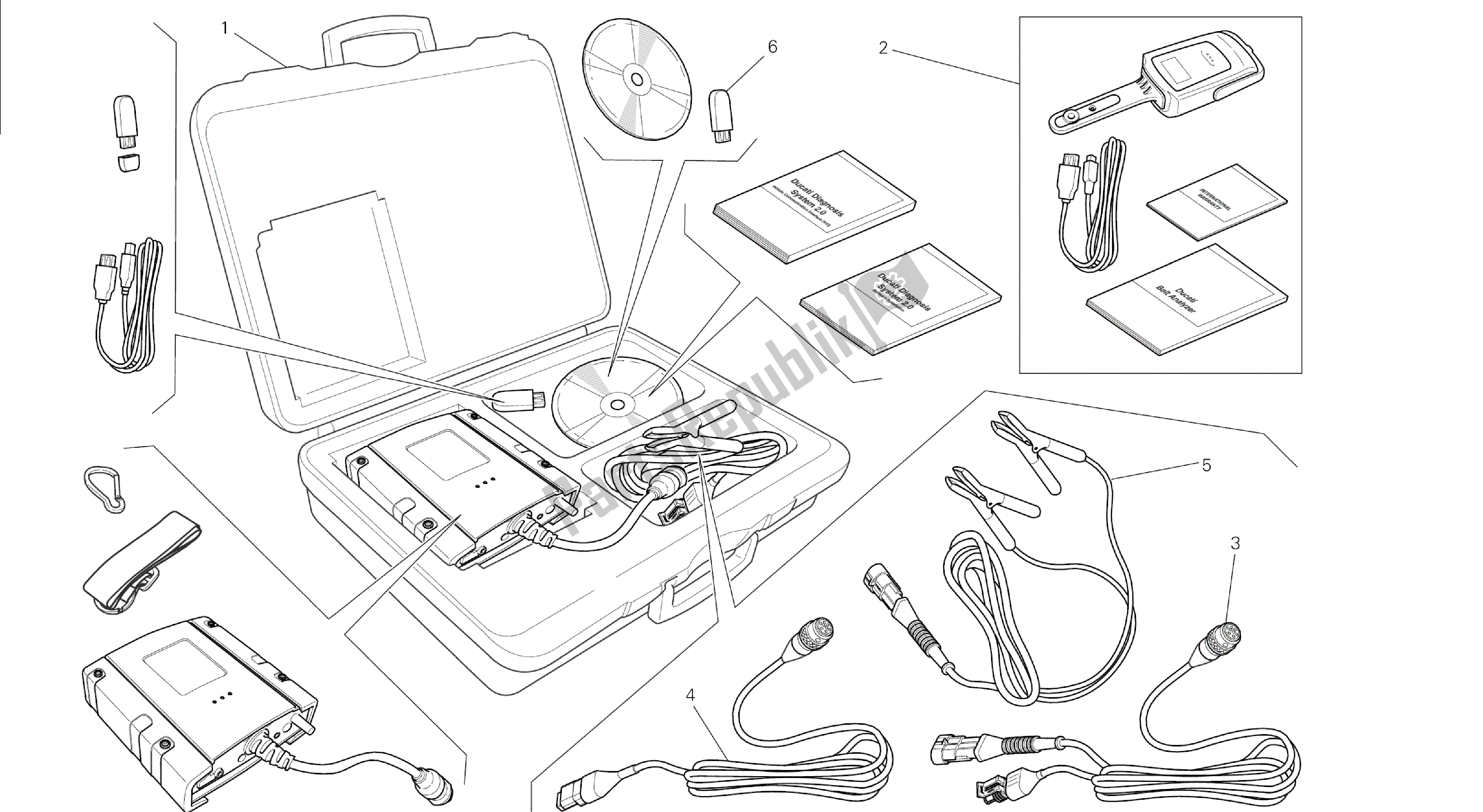 Todas las partes para Dibujo 01c - Herramientas De Grupo Dds (2) Tester [mod: M 1200s] de Ducati Monster S 1200 2014