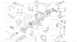 dessin 001 - outils d'entretien d'atelier, moteur [mod: m696abs, m696 + abs; xst: aus, eur, jap] outils du groupe