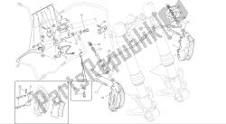 dessin 028 - système de freinage avant [mod: m696 abs, m696 + abs; xst: aus, eur, jap] cadre de groupe