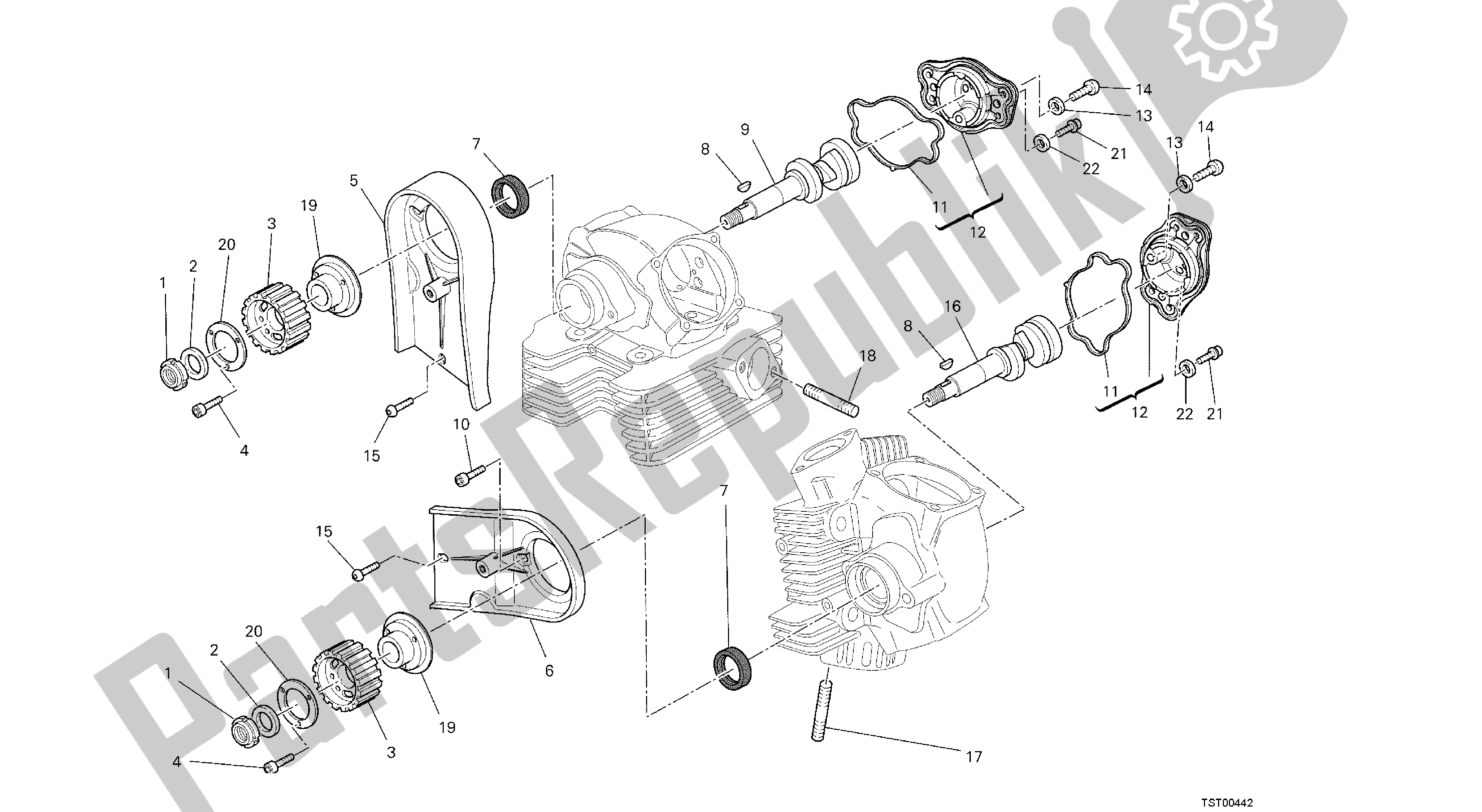 Tutte le parti per il Disegno 013 - Albero A Camme [mod: M796 Abs; Xst: Aus, Bra, Eur, Jap, Twn] Gruppo Motore del Ducati Monster ABS 796 2014