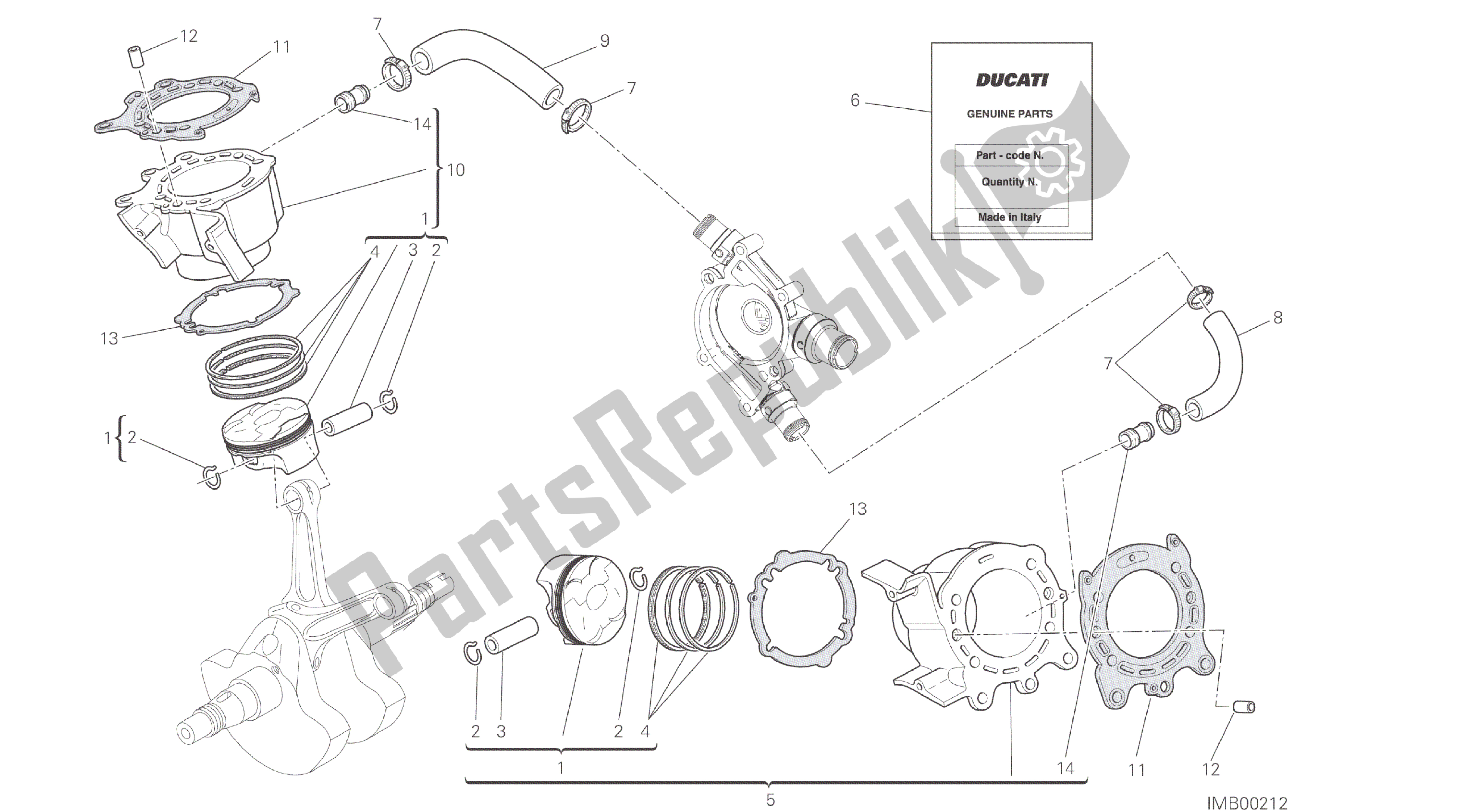 All parts for the Drawing 007 - Cylinders - Pistons [mod:m 821]group Engine of the Ducati Monster 821 2014