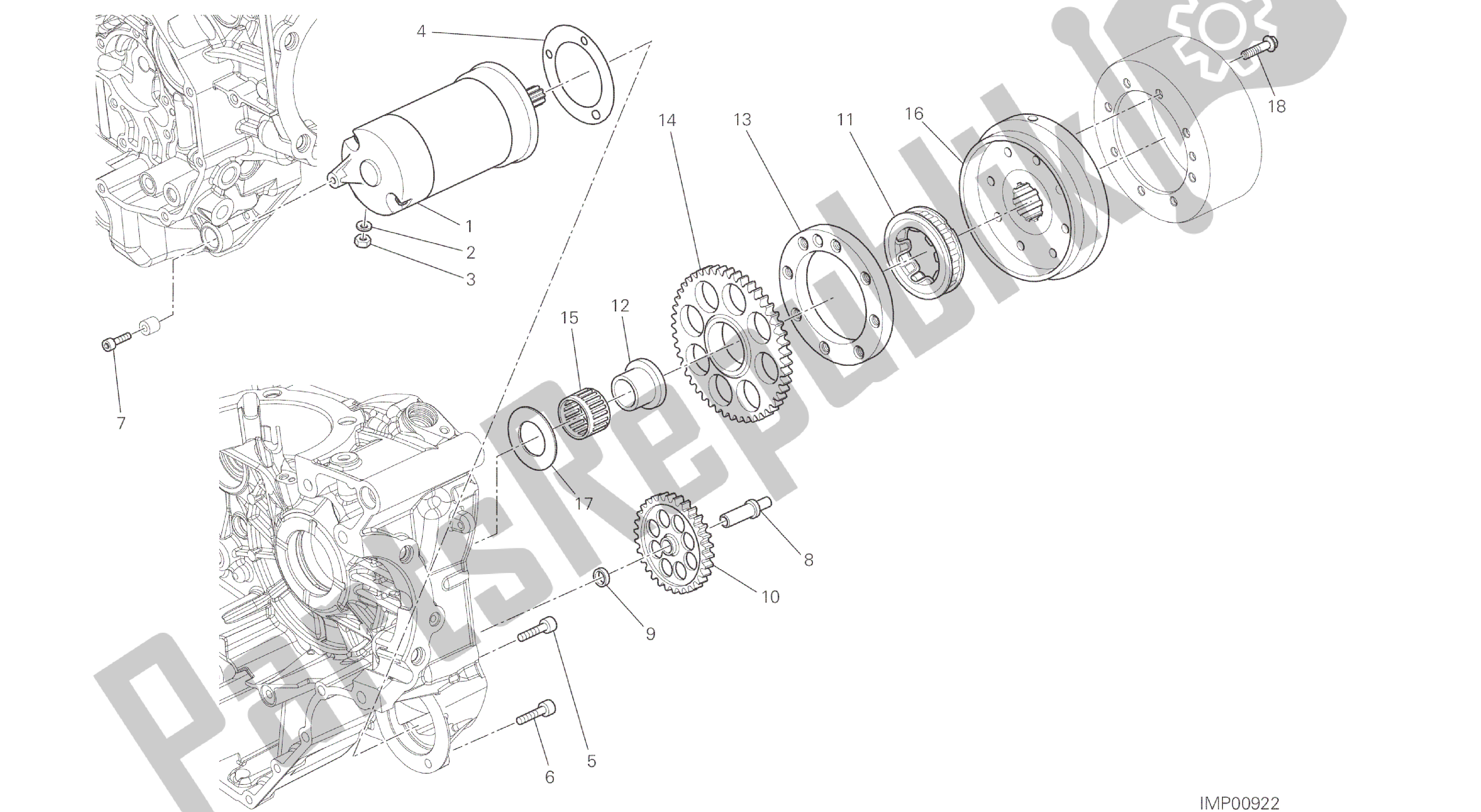 Alle onderdelen voor de Tekening 012 - Elektrisch Starten En Ontsteken [mod: M 821] Groepsmotor van de Ducati Monster 821 2014