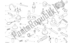 dibujo 001 - herramientas de servicio de taller, herramientas de grupo motor [mod: m 821]