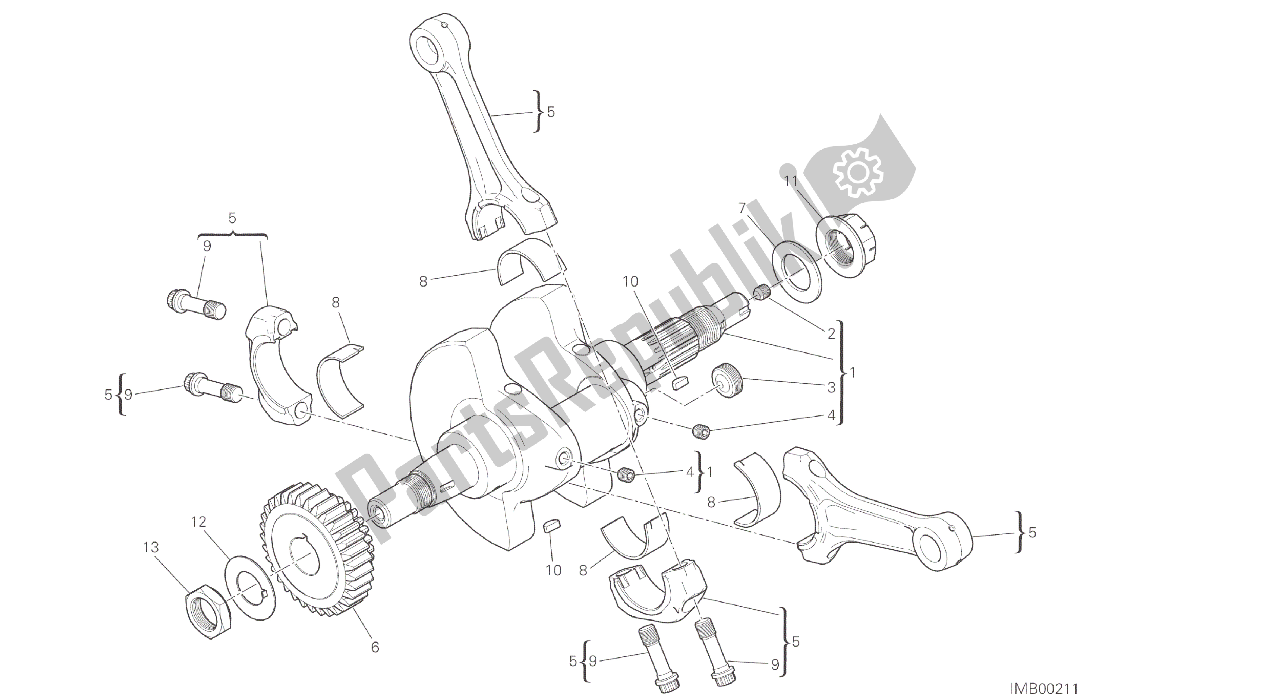 Todas las partes para Dibujo 006 - Bielas [mod: M 821] Motor De Grupo de Ducati Monster 821 2016