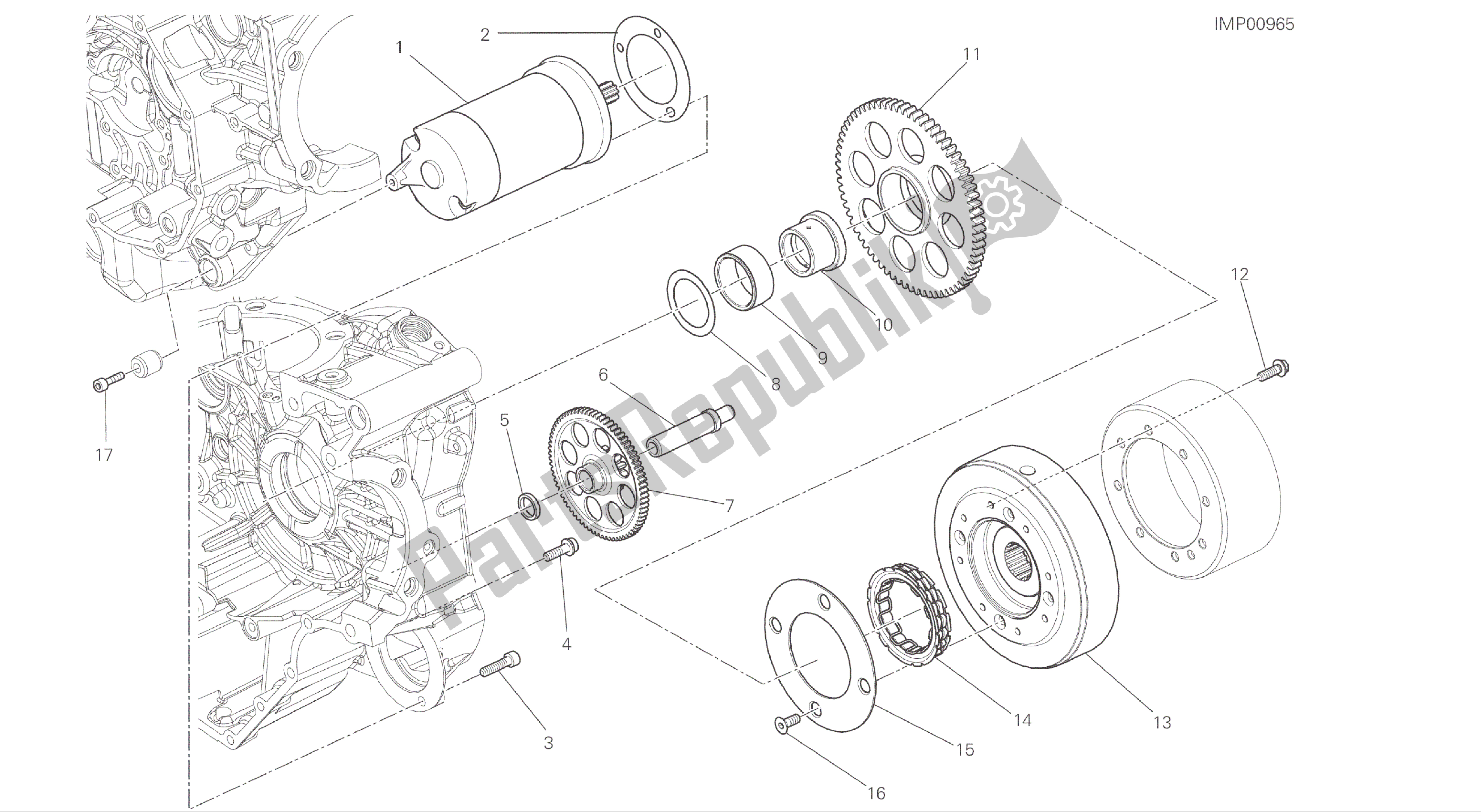 Todas las partes para Dibujo 012 - Arranque Eléctrico Y Encendido [mod: M 821] Motor De Grupo de Ducati Monster 821 2016