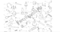 dessin 001 - outils d'entretien d'atelier, moteur [mod: m 821] outils de groupe