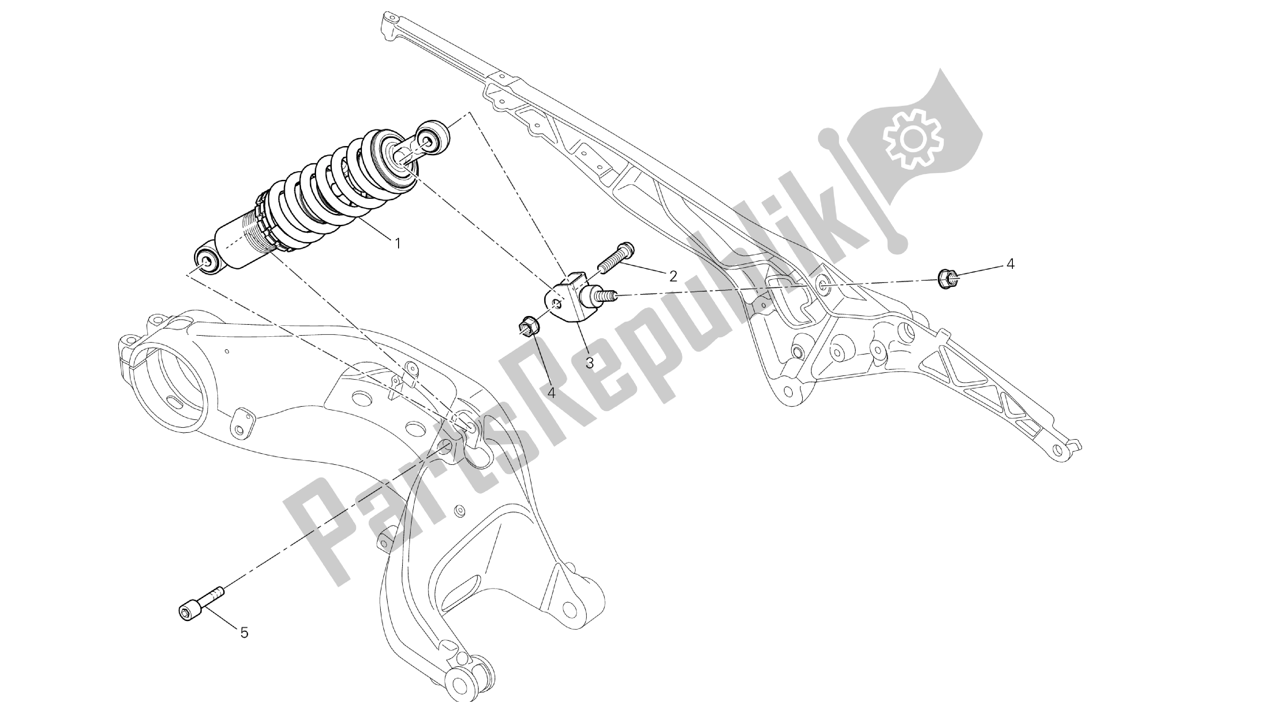 Todas las partes para Dibujo 033 - Amortiguador Trasero [mod: M1100dsl; Xst: Aus, Chn, Eur, Jap] Grupo Fr Ame de Ducati Monster 1100 2013