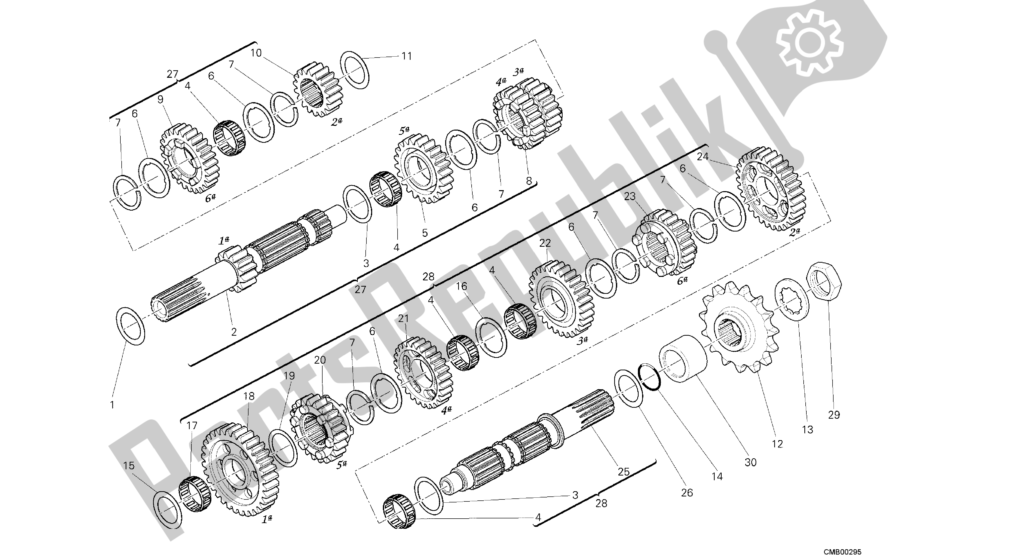 Todas las partes para Dibujo 003 - Caja De Cambios [mod: M1100dsl; Xst: Aus, Chn, Eur, Jap] Grupo Ingi Ne de Ducati Monster 1100 2013