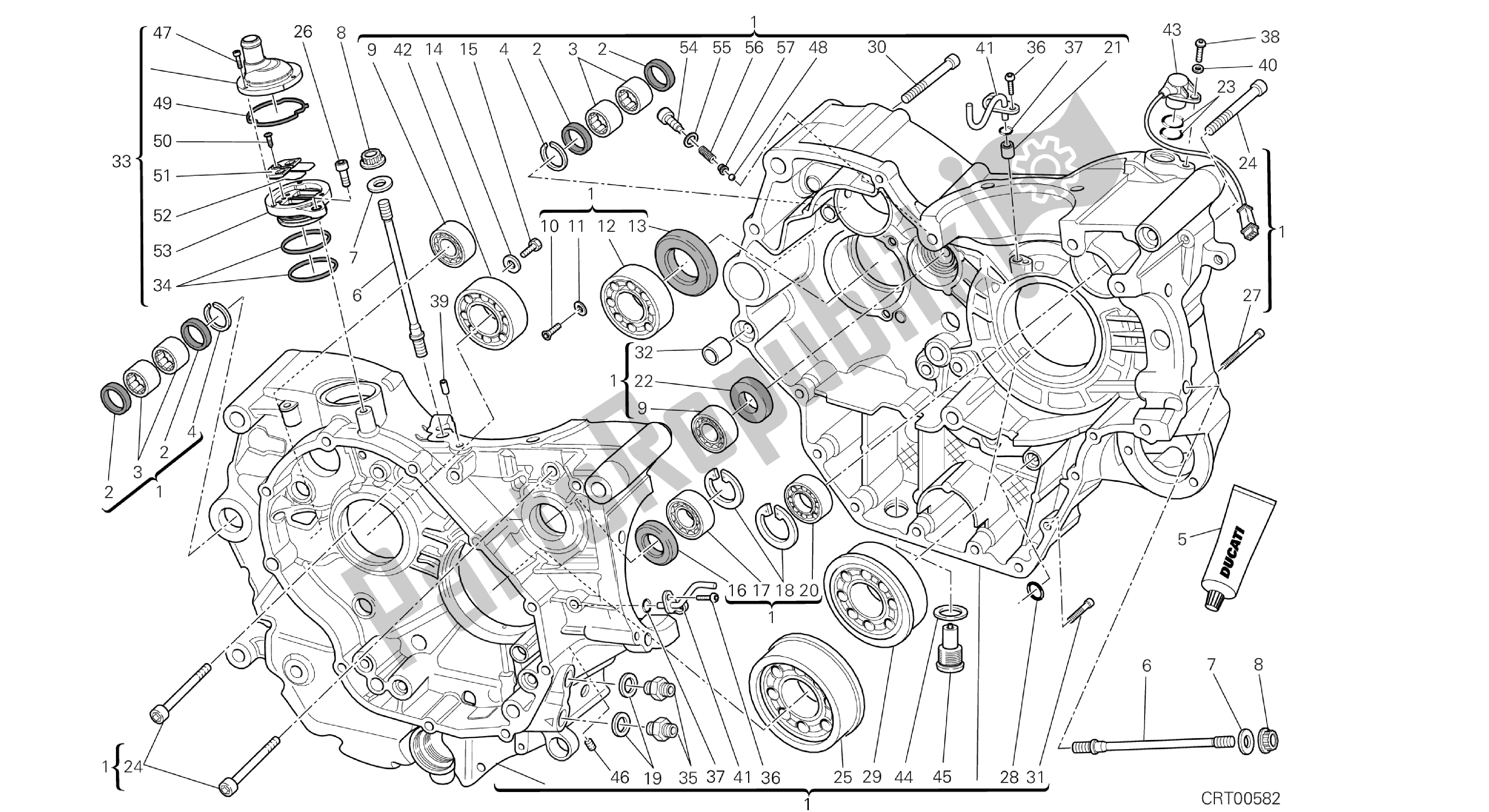 Todas las partes para Dibujo 010 - Cárter [mod: M1100dsl; Xst: Aus, Chn, Eur, Jap] Grupo Ingi Ne de Ducati Monster 1100 2013