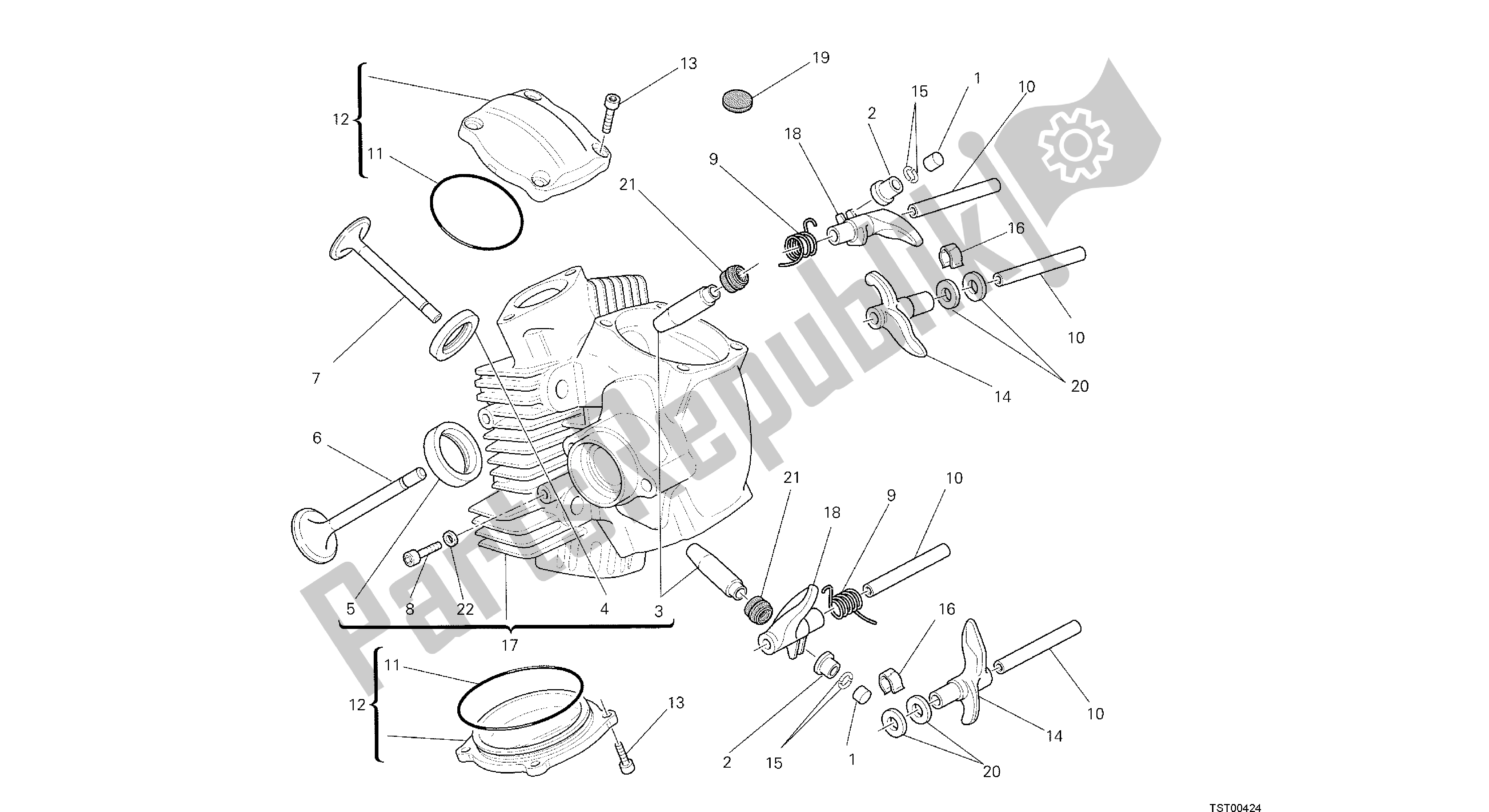 Tutte le parti per il Disegno 015 - Testata Orizzontale [mod: M1100dsl; Xst: Aus, Chn, Eur, Jap] Group Engi Ne del Ducati Monster 1100 2013