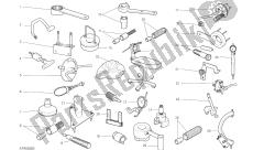 disegno 001 - strumenti di servizio officina, motore [mod: m1100dsl; xst: aus, chn, eur, jap] strumenti di gruppo