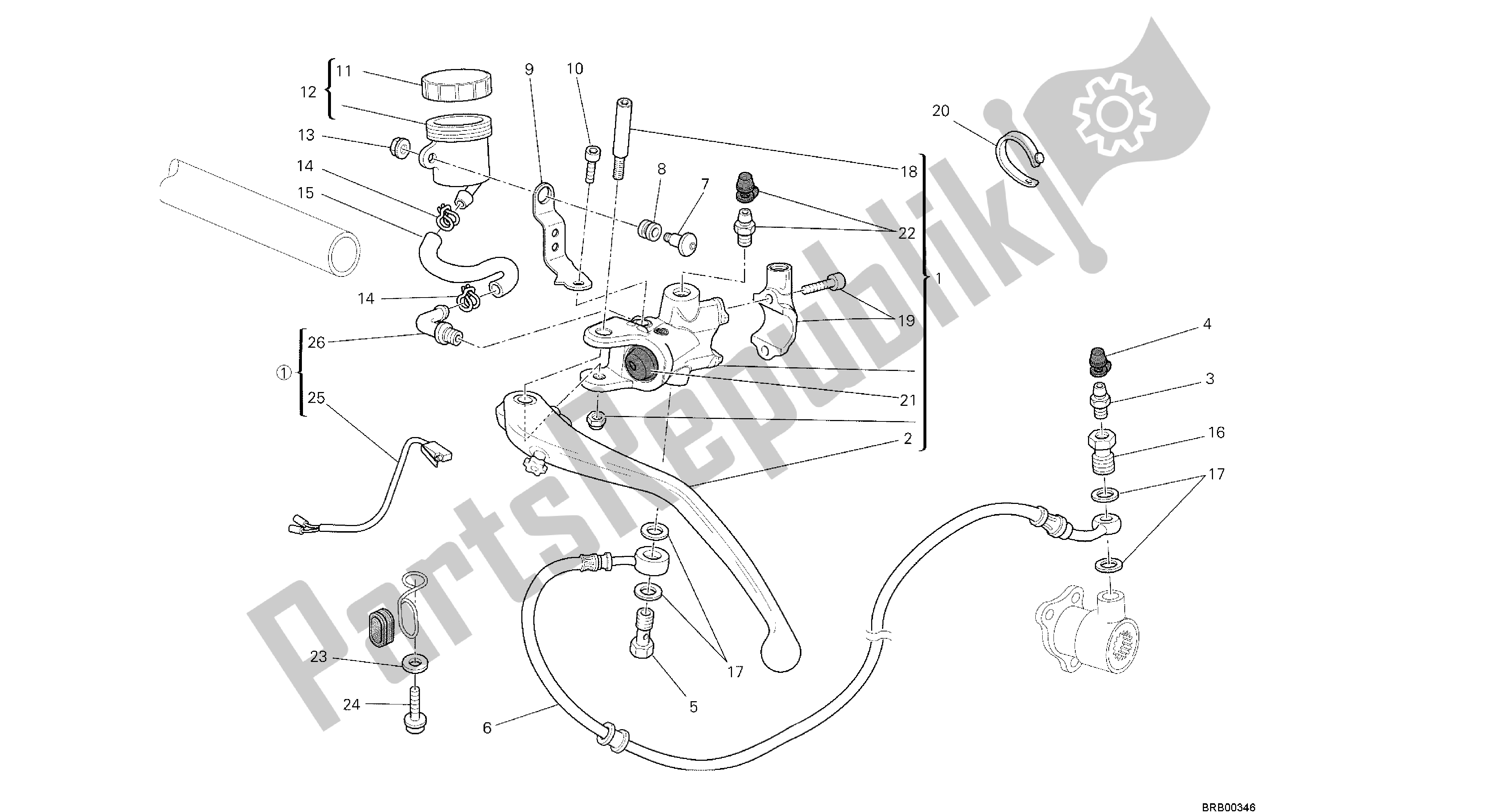 Tutte le parti per il Disegno 027 - Pompa Frizione [mod: M1100dsl; Xst: Aus, Chn, Eur, Jap] Group Fr Ame del Ducati Monster 1100 2013