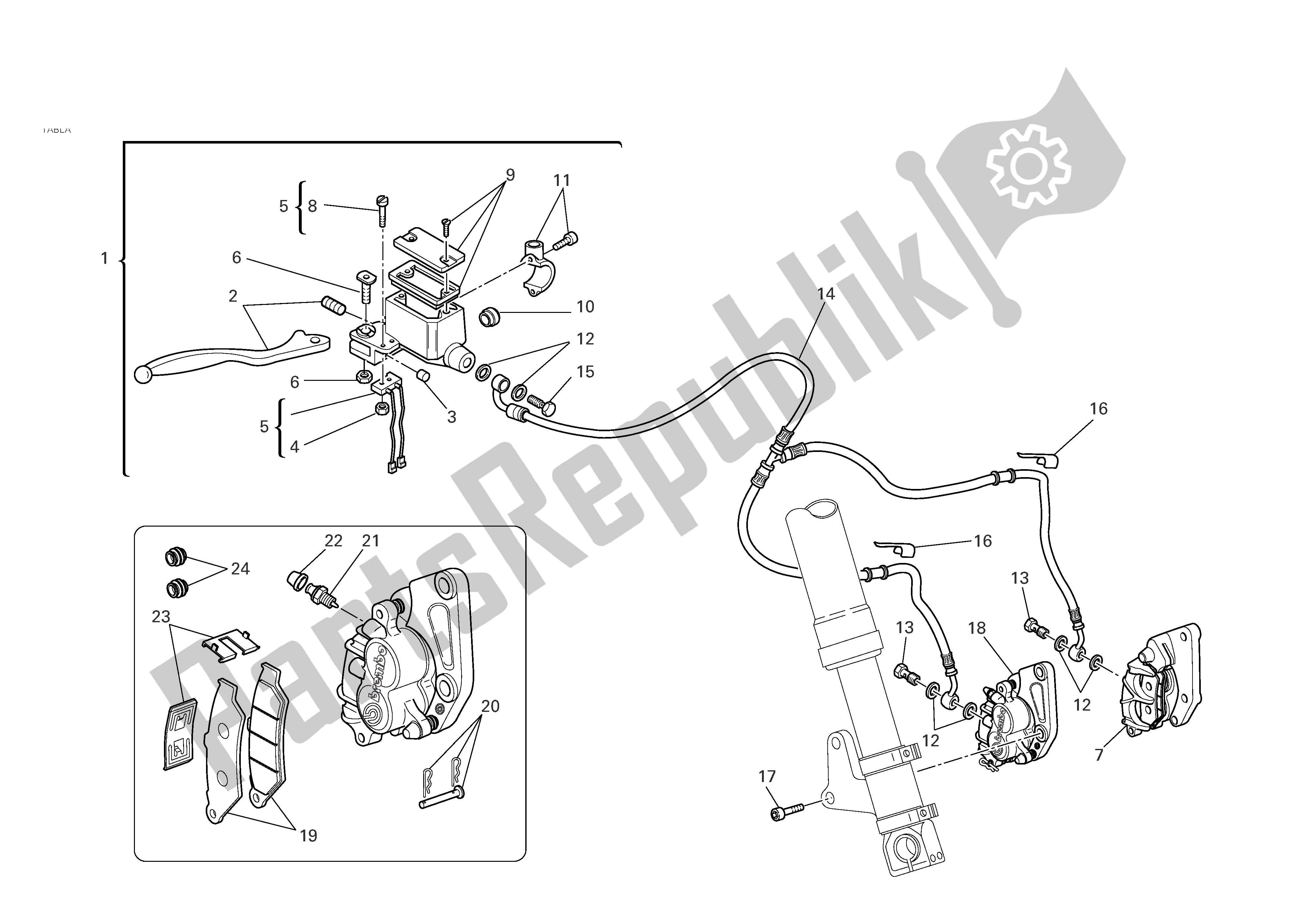 Wszystkie części do Przedni Hamulec Ducati Monster S2R 800 2005