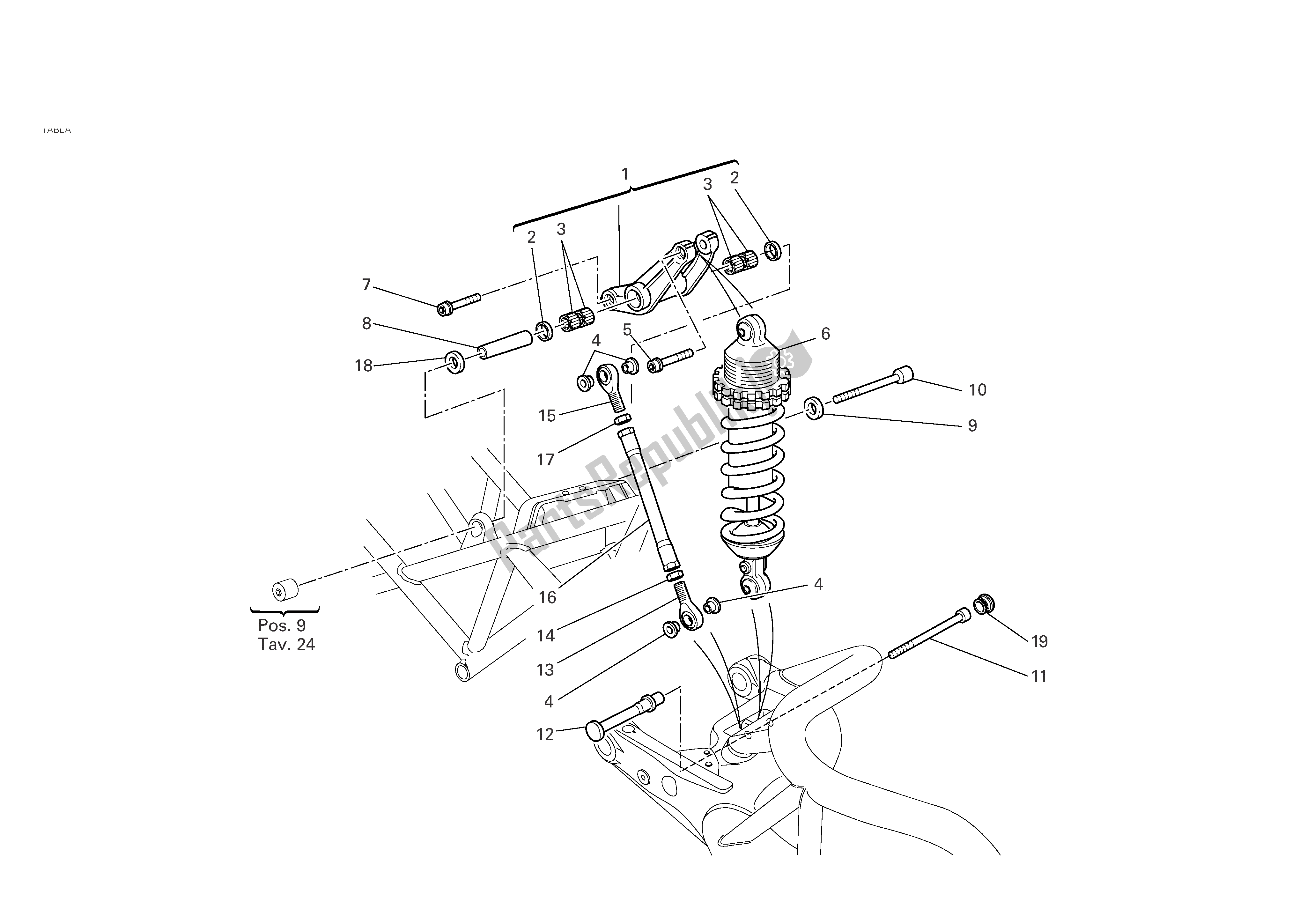 Todas las partes para Suspensión Trasera de Ducati Monster S2R 800 2005