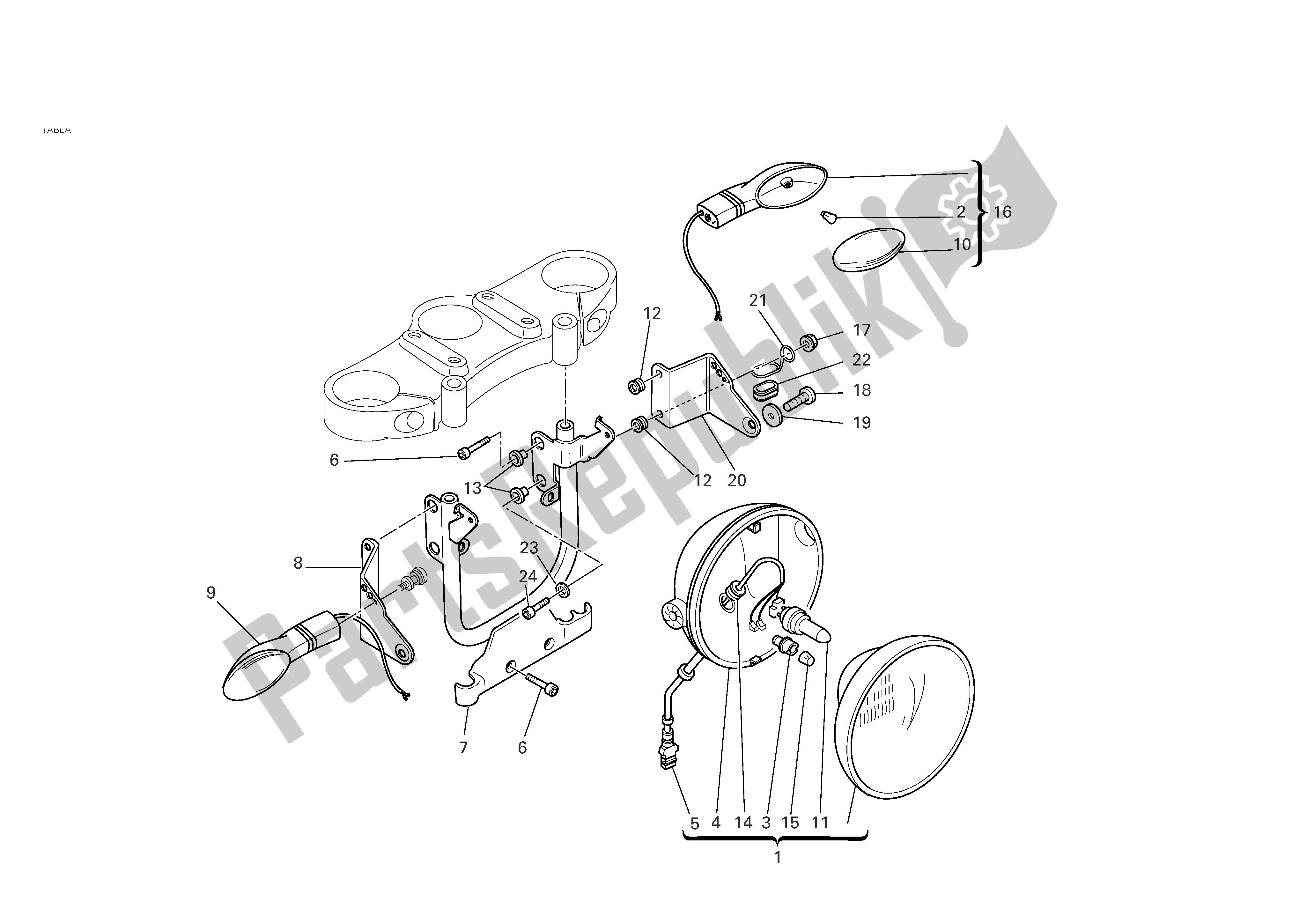 Todas las partes para Faro de Ducati Monster S2R 800 2005