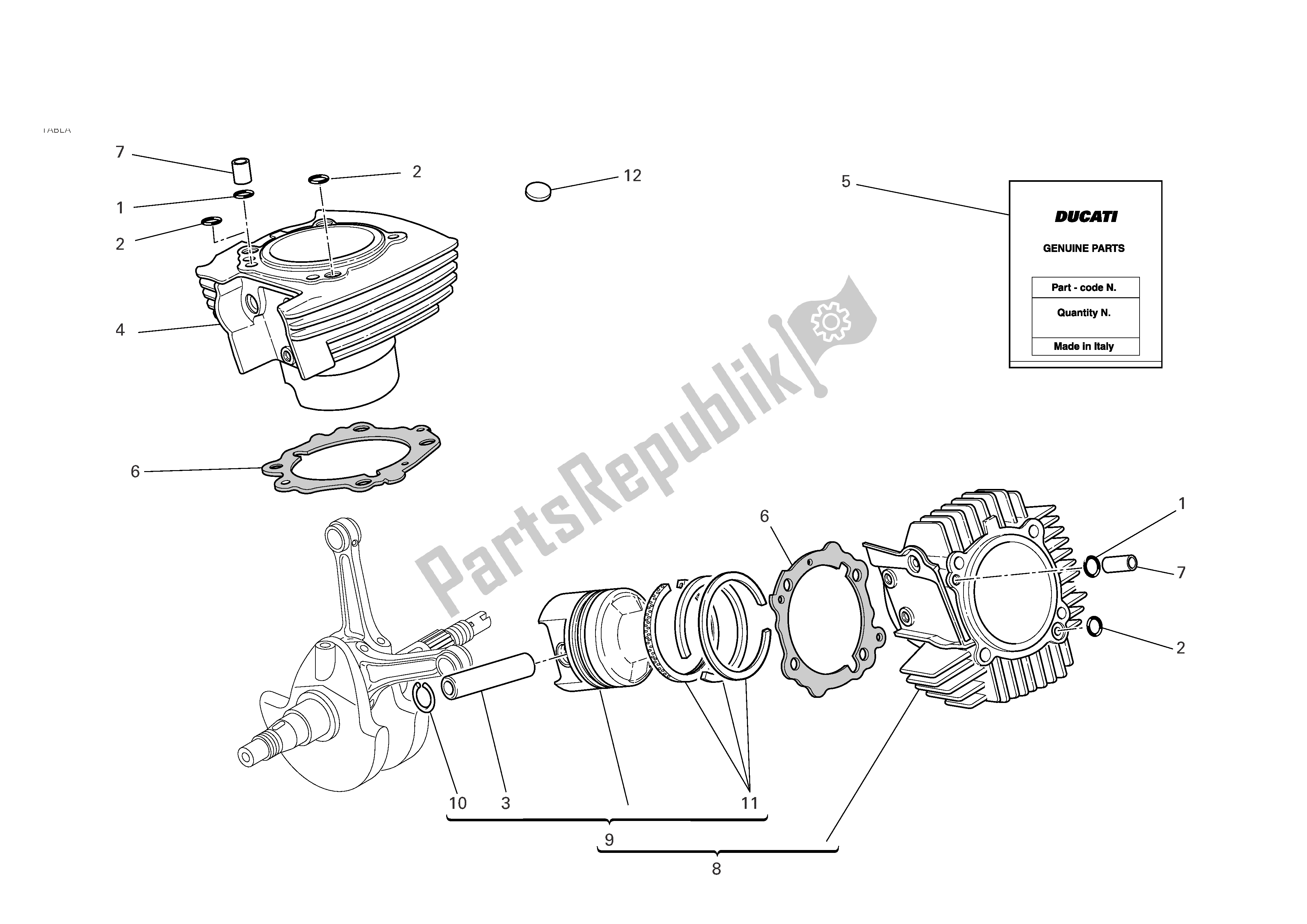 Todas las partes para Cilindros - Pistones de Ducati Monster S2R 800 2005