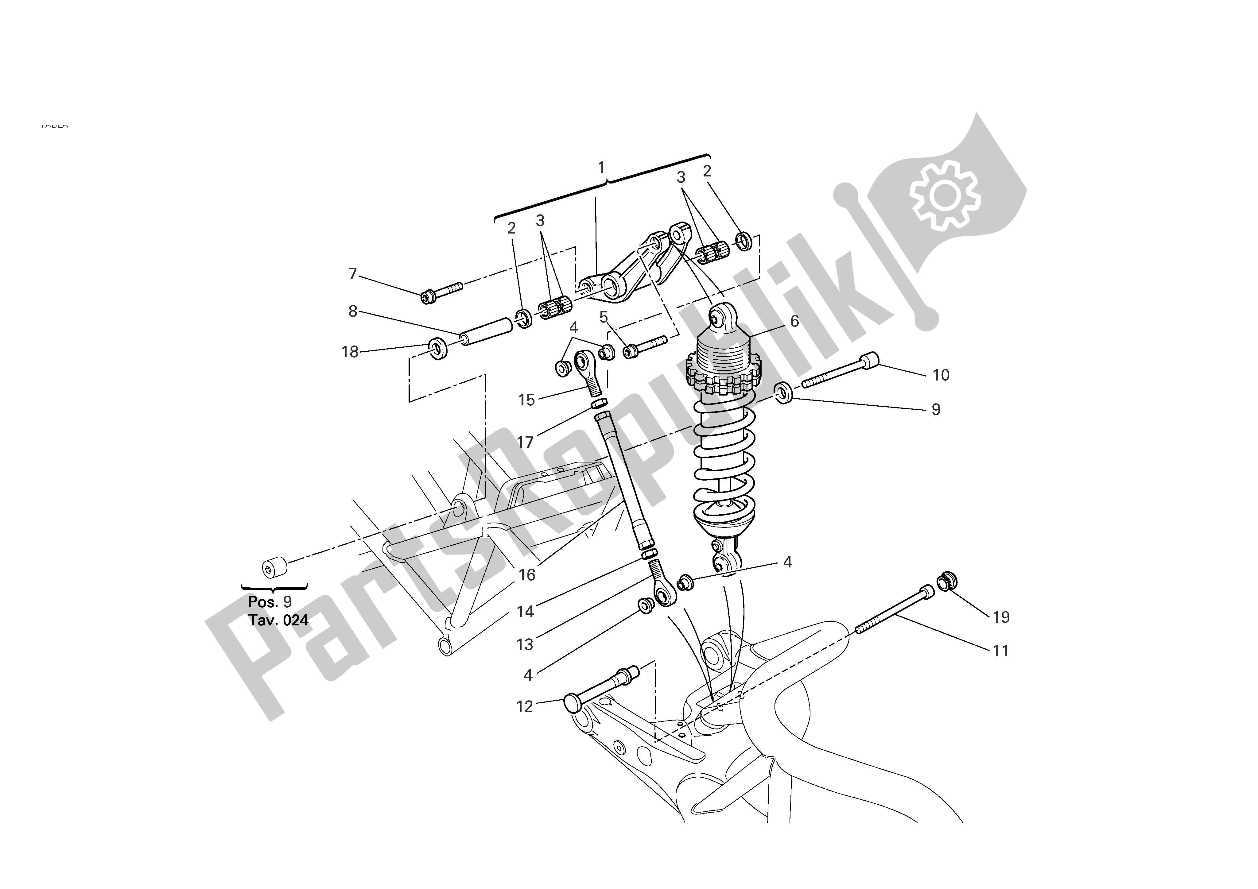 Todas las partes para Suspensión Trasera de Ducati Monster S2R 800 2006