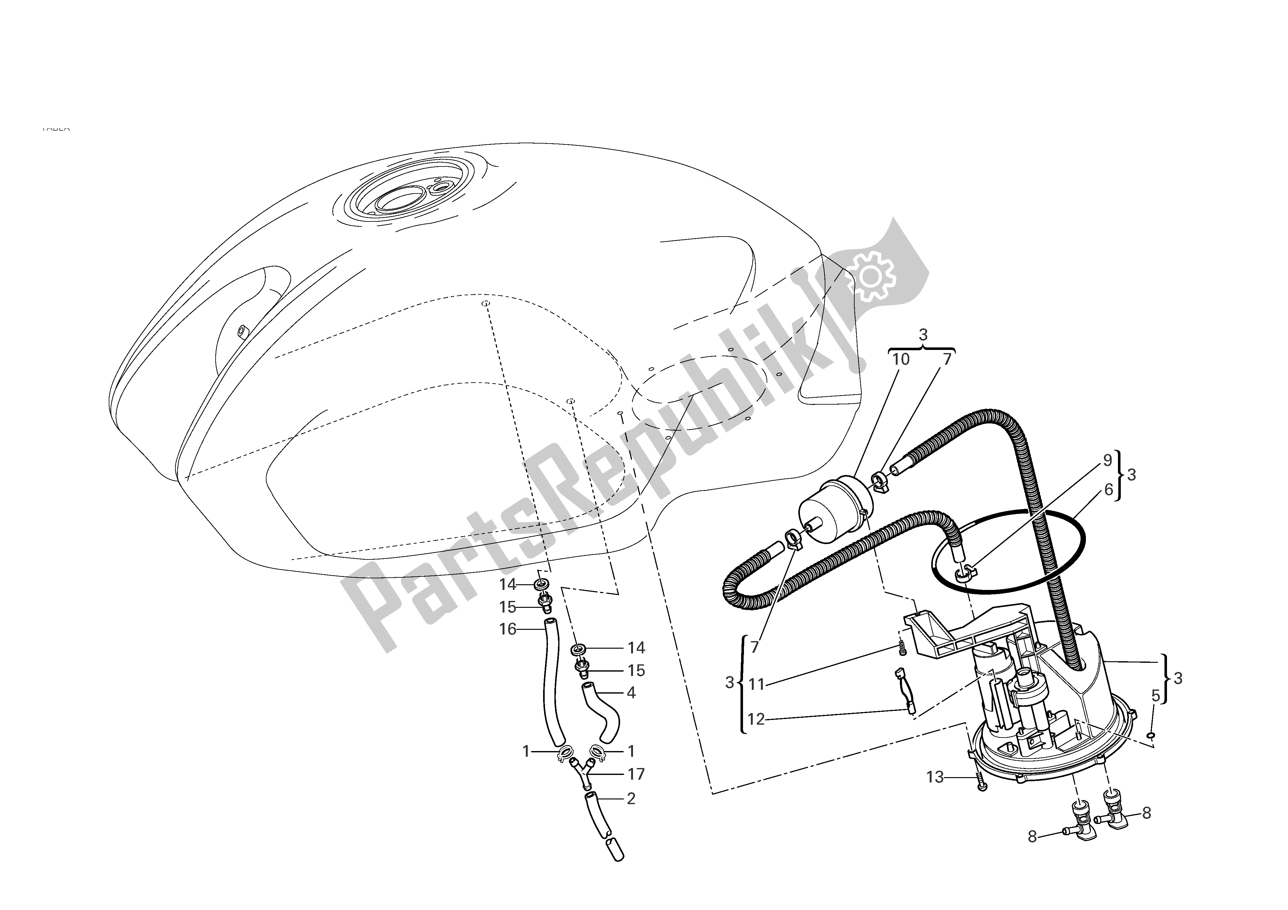 Tutte le parti per il Sistema Di Alimentazione Carburante del Ducati Monster S2R 800 2006