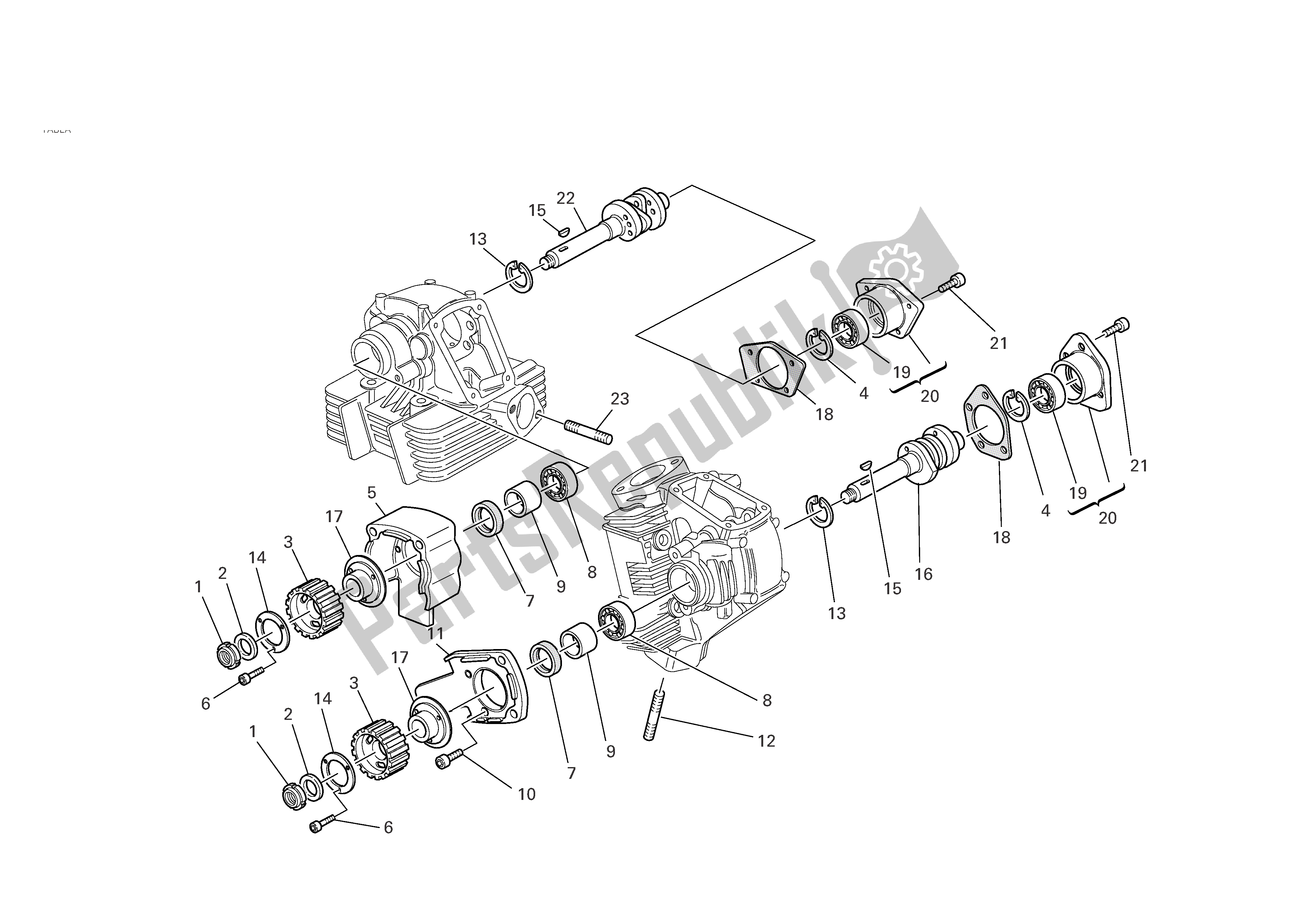 Alle onderdelen voor de Cilinderkop: Timingsysteem van de Ducati Monster S2R 800 2006