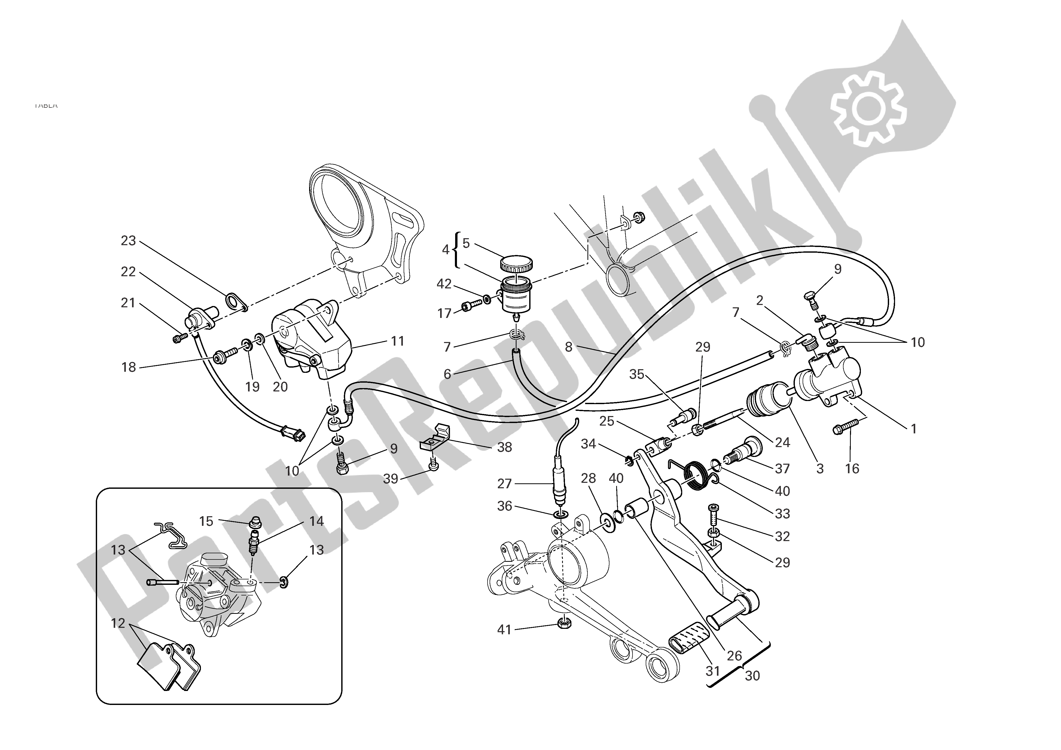 Tutte le parti per il Freno Posteriore del Ducati Monster S2R 1000 2007