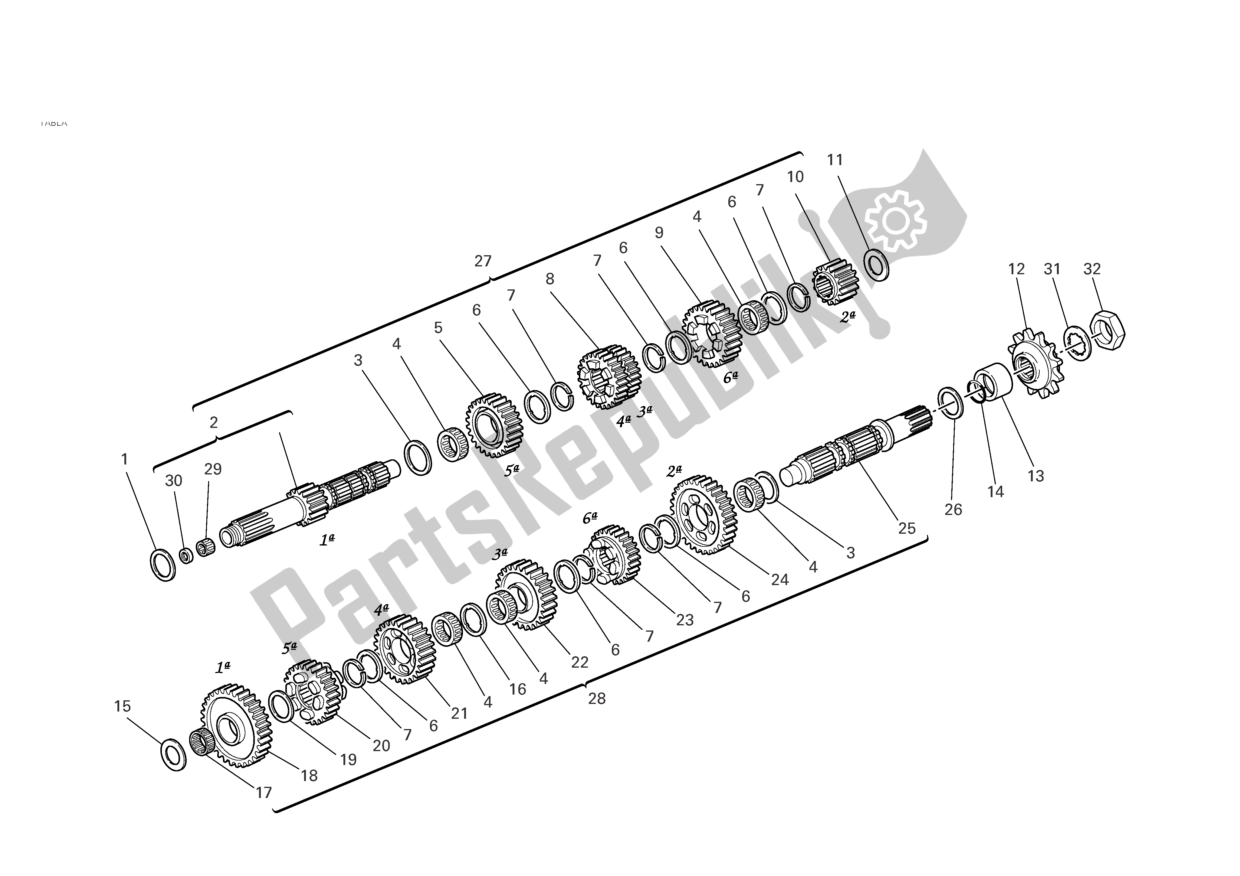 Todas las partes para Caja De Cambios de Ducati Monster S2R 1000 2007