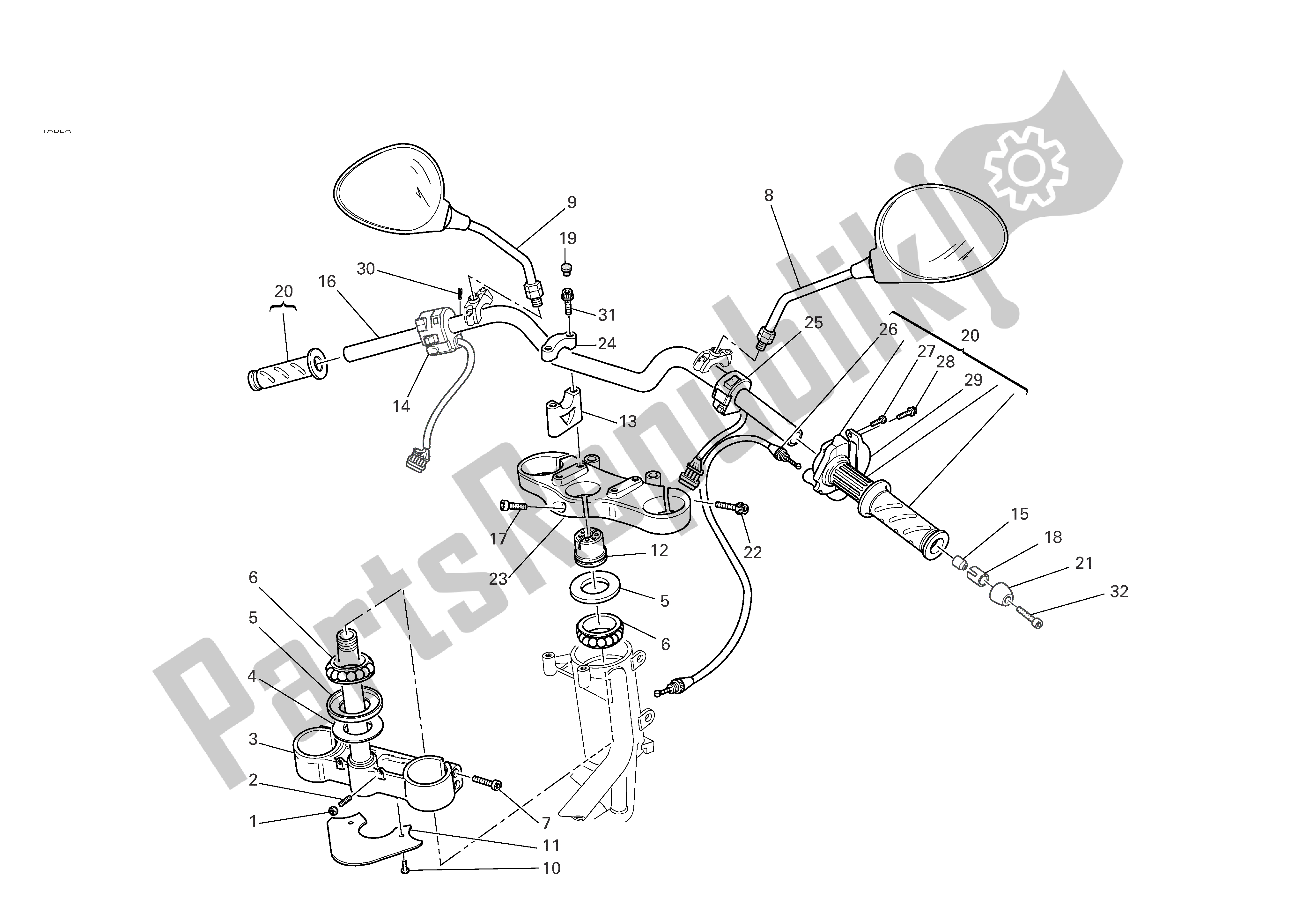 Alle onderdelen voor de Stuur En Bedieningselementen van de Ducati Monster S2R 1000 2008