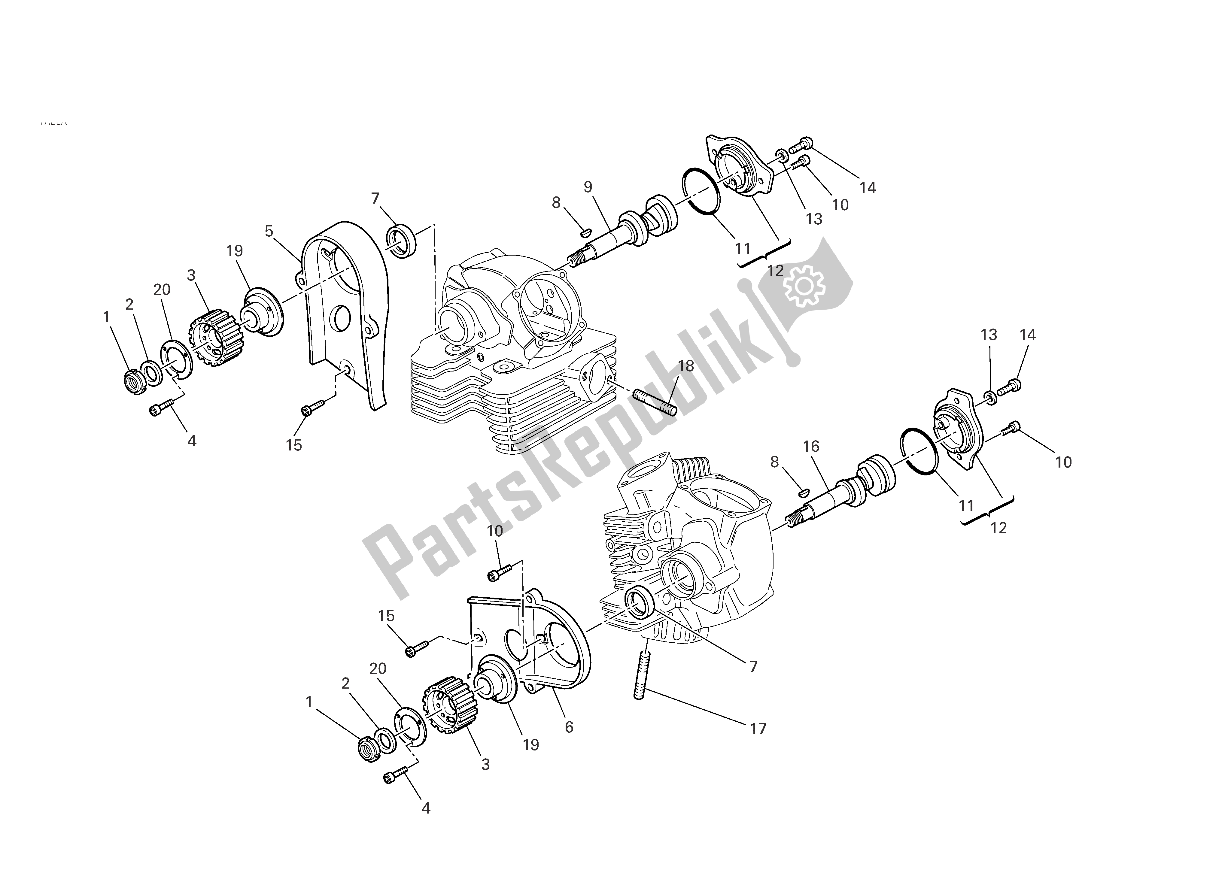 Todas as partes de Cabeça Do Cilindro: Sistema De Tempo do Ducati Monster S2R 1000 2008
