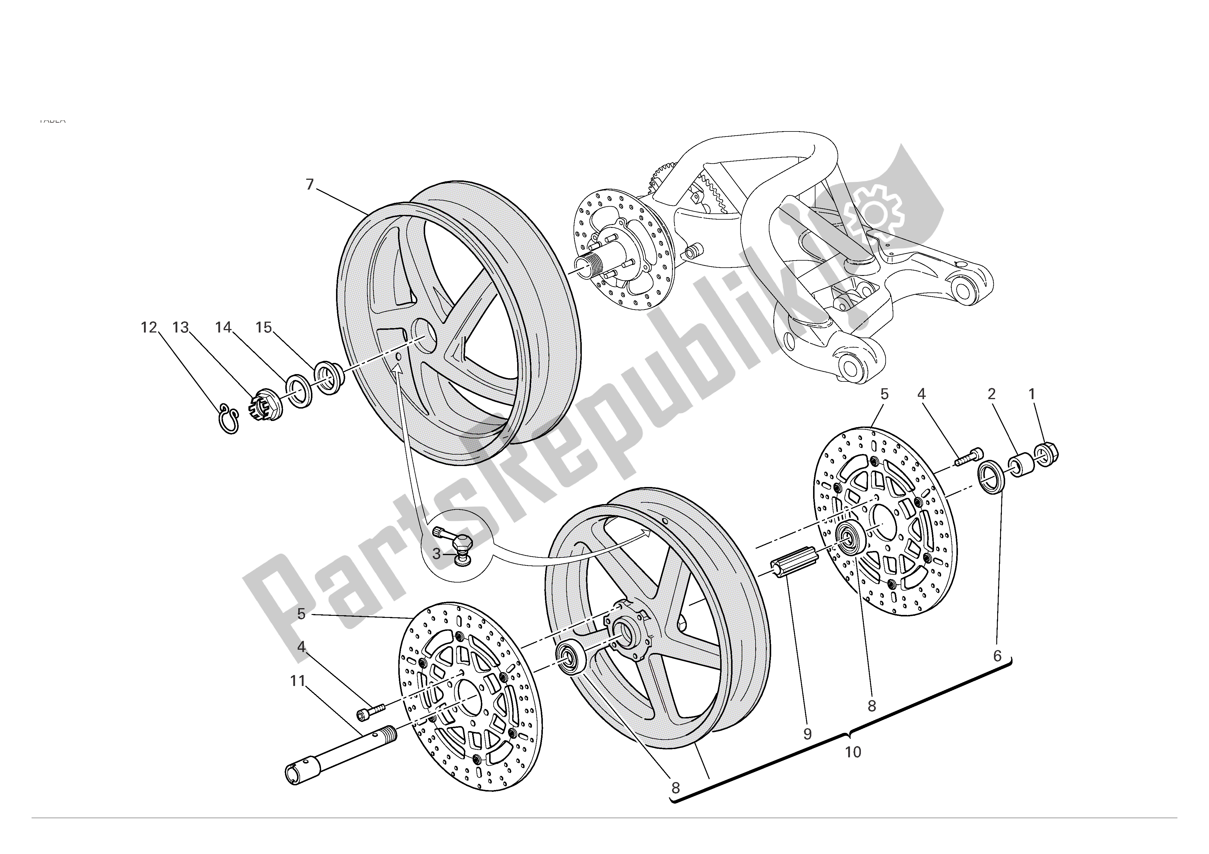 Tutte le parti per il Ruote Anteriori E Posteriori del Ducati Monster S2R 800 2007